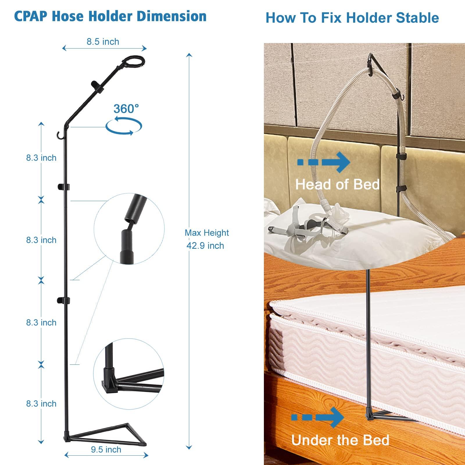 LONYEON CPAP Hose Holder - CPAP Hose Hanger for Bed Avoid Tangling and Prevent Blockage,Keeps The Air Hose Up and Away from Your Face and Arms to Make You Sleep Better,Black - Image 5