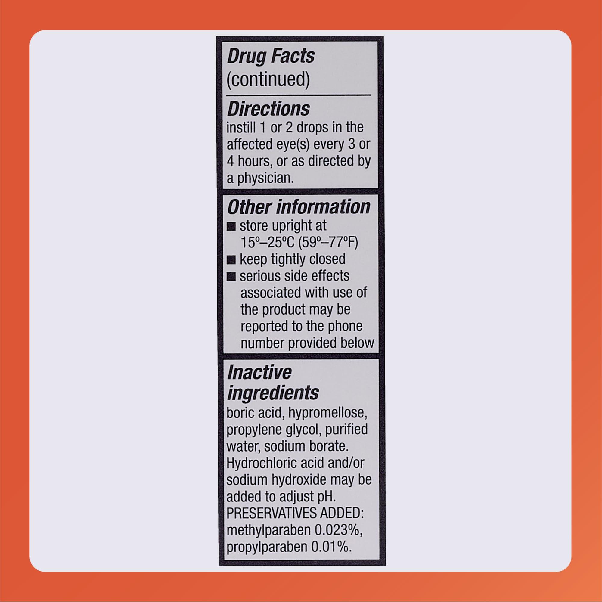 Rugby Sodium Chloride Hypertonicity Ophthalmic Eye Solution 5% - Sodium Chloride Eye Drops for Temporary Corneal Edema Symptom Support - Alcohol-Free - 0.5 Fl. Oz. - Image 5
