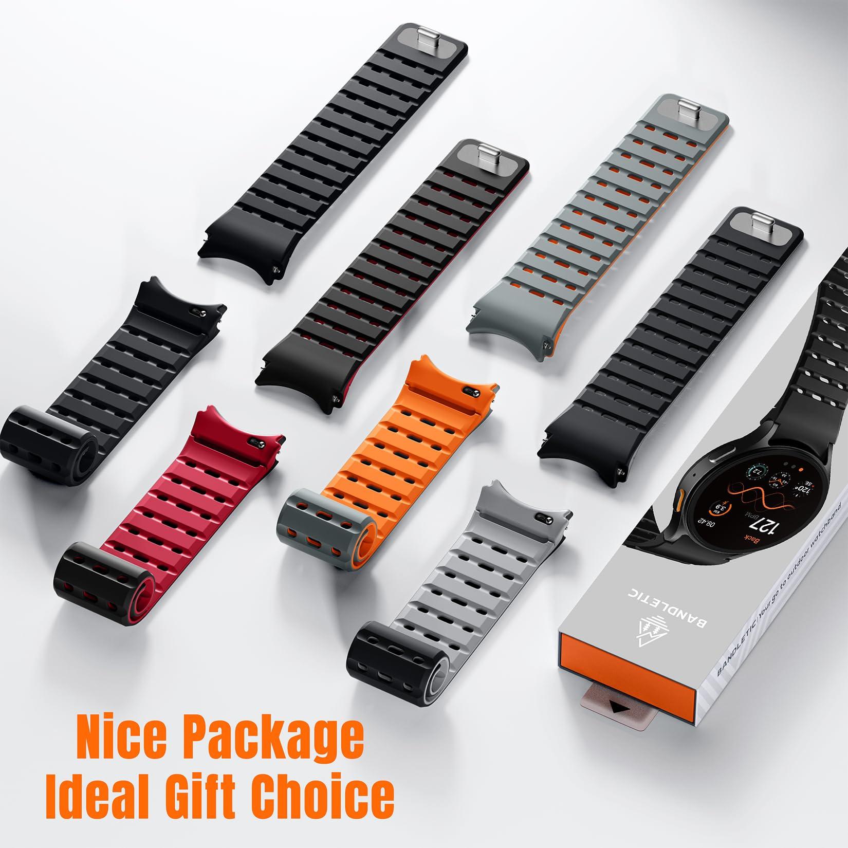 Bandletic Magnetic Silicone Band Compatible with Samsung Galaxy Watch 7 6 5 4 FE 40mm 44mm/for Galaxy Watch 6 4 Classic 43mm 47mm 42mm 46mm/Watch 5 Pro 45mm, 20mm No Gap Sport Strap for Men Women - Image 7