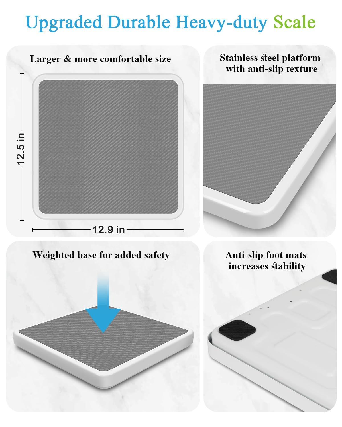 Medical Scale for Body Weight with Digital Display, 660 lb Limit, High Accuracy Medical Grade Floor Scale, Heavy Duty, kg/oz/lb Settings, AC Adapter & Battery Included, Portable Home & Physician Scale - Image 4