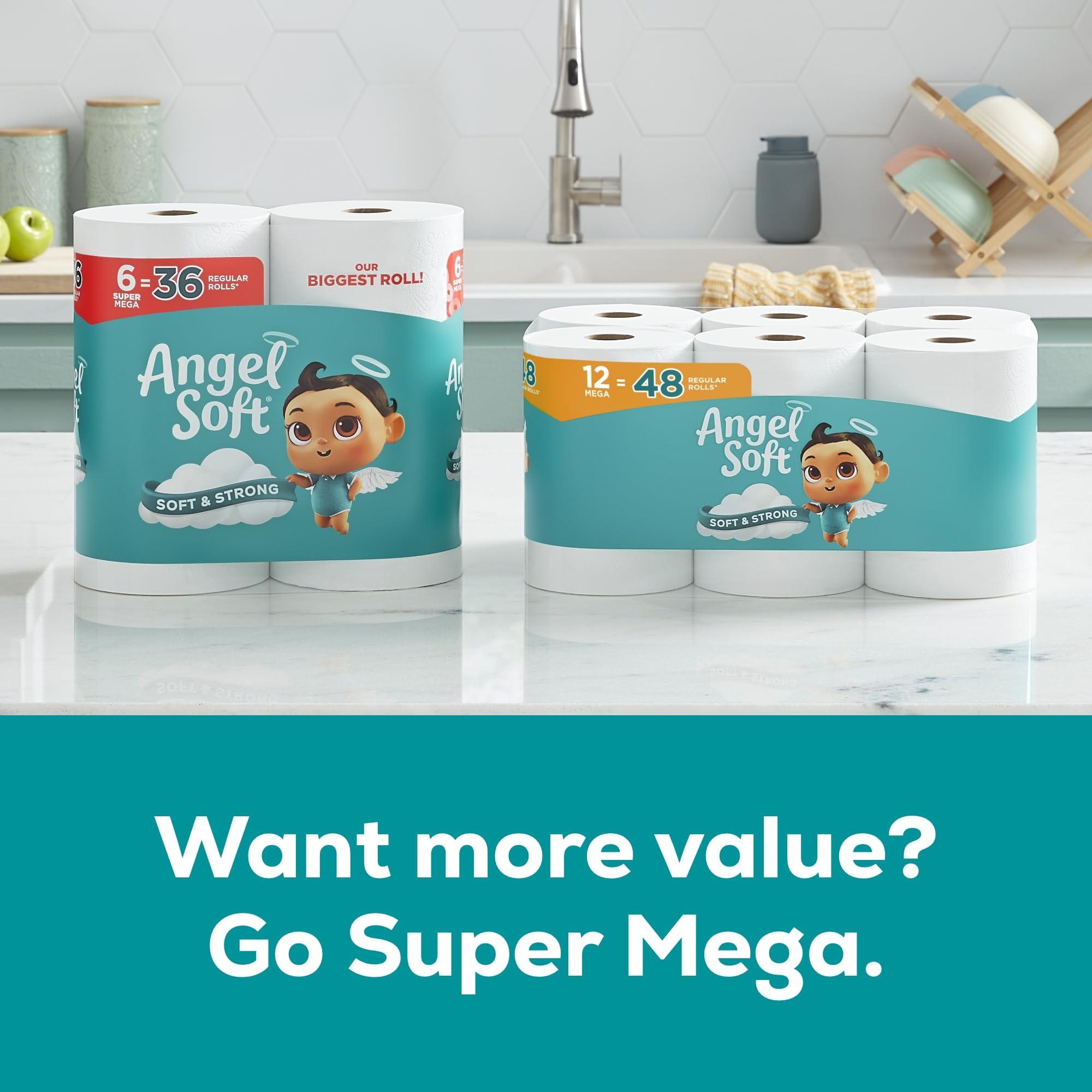 Angel Soft Toilet Paper, 4 Mega Rolls = 16 Regular Rolls, Soft and Strong Toilet Tissue - Image 7