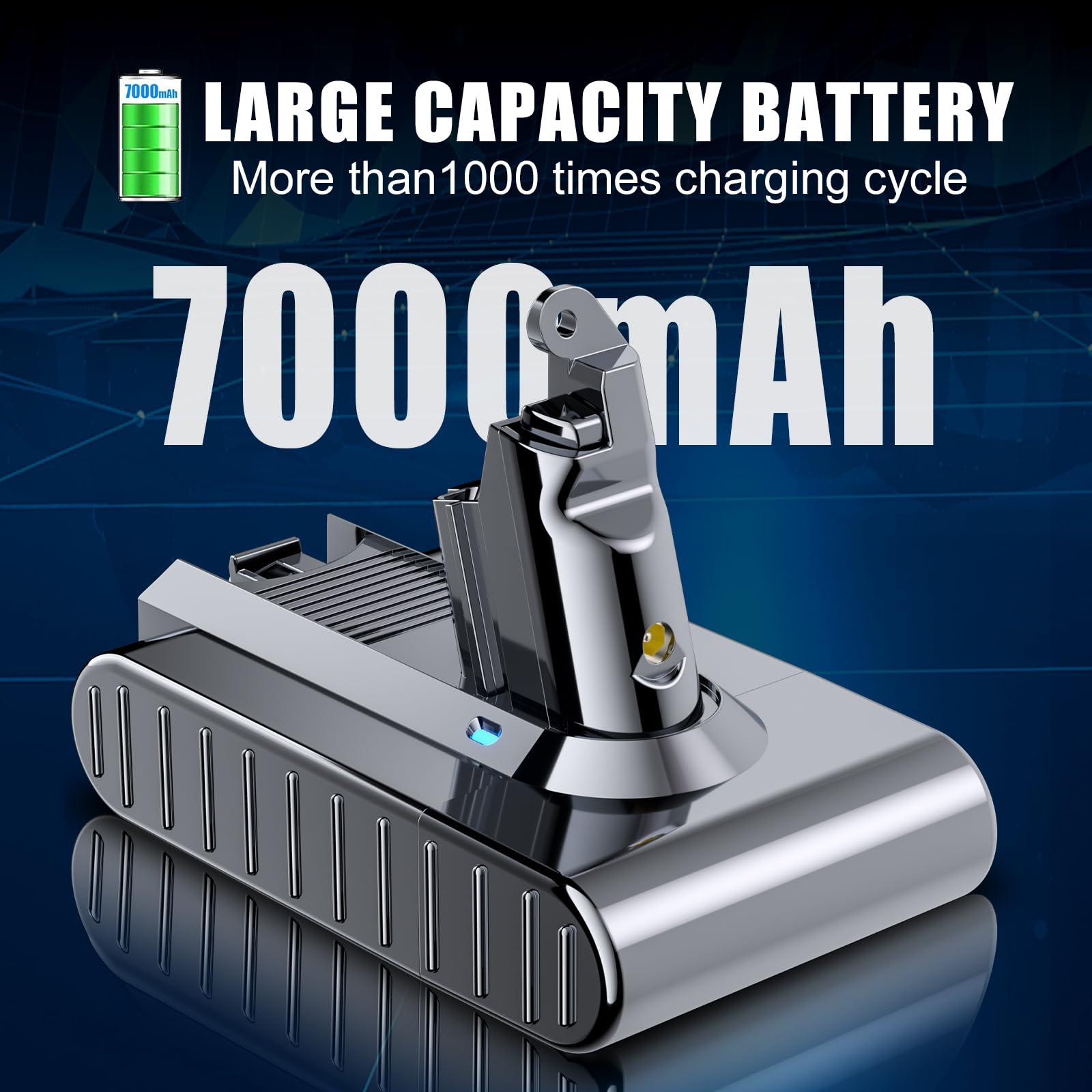 Upgraded 7.0Ah 21.6V Li-ion Replacement for Dyson V6 Battery Compatible with 967810-23 VTC4 SV03 SV04 SV05 SV06 SV07 SV09 DC58 DC59 DC61 DC62 DC72 Handheld Vacuum with 2 Filters - Image 2