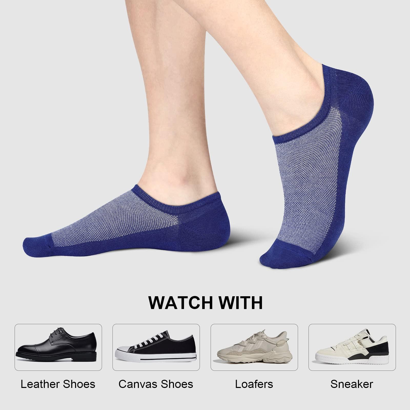wernies No Show Socks Men, Low Cut Ankle Short Casual Cotton Socks with Non Slip Grips 6-10/11-13 - Image 7