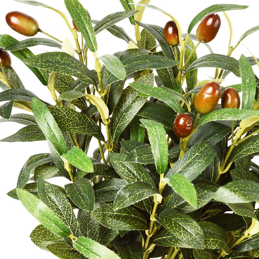 HANDIC Olive Branch 5pcs Olive Branches for Vases Filler Artificial Greenery Stems Artificial Olive Branch Stems Faux Fake Olive Branches (18inch/Branches) (5, Green) - Image 3