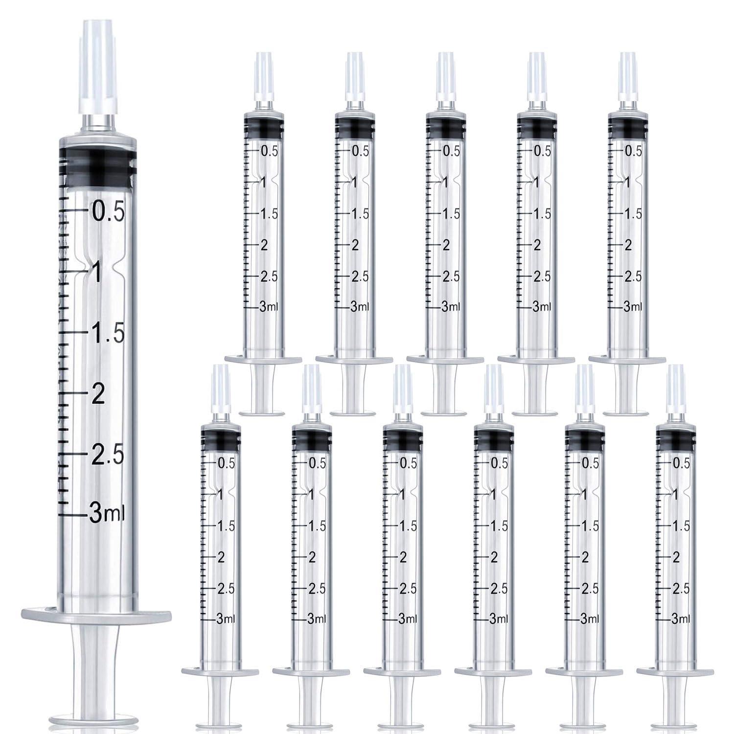 3 ml Syringe Without Needle, Syringe for Liquid with Cap, Oral, Scientific Labs, Measurement, Pack of 12