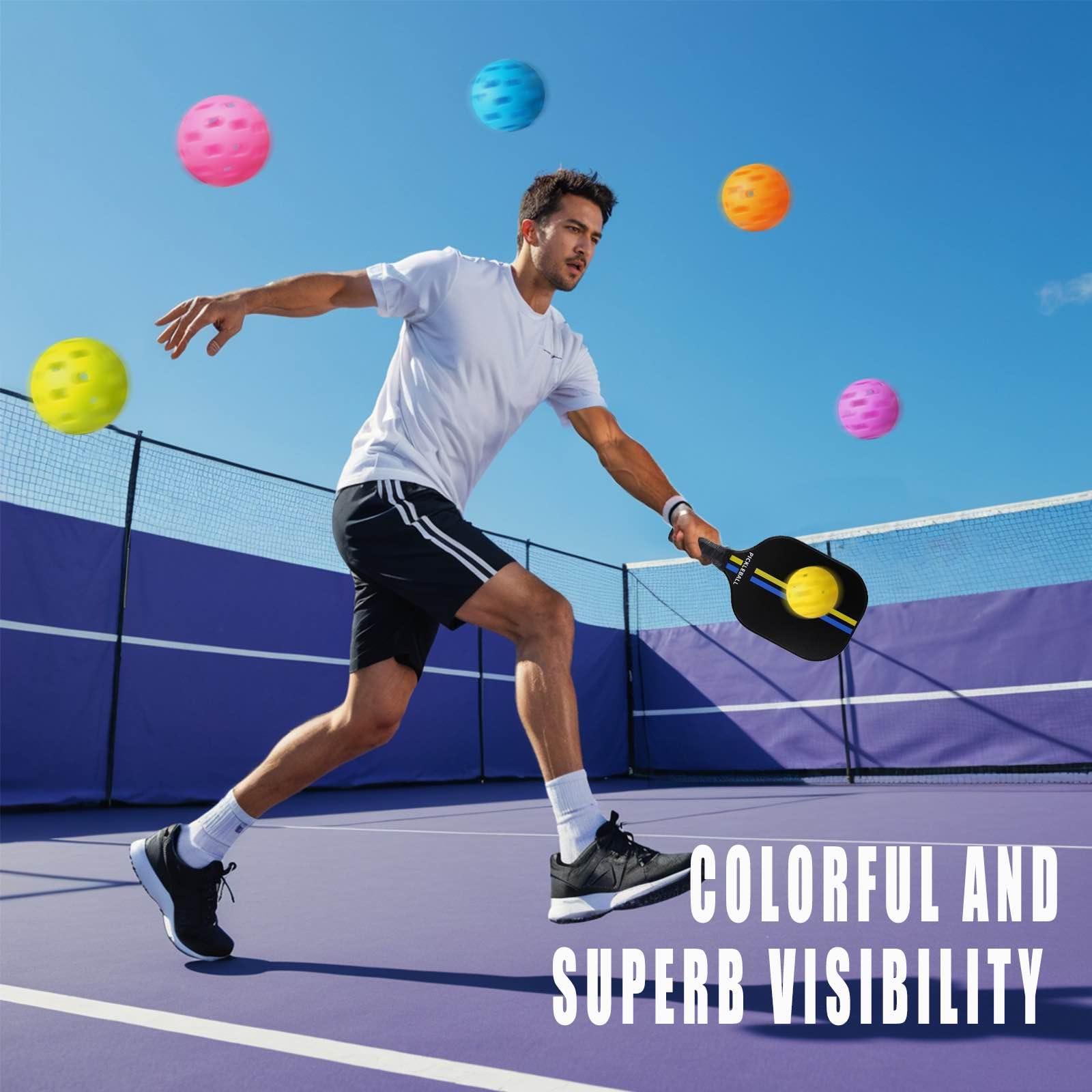 FASIUCHOI 6 Pack Pickle Ball with 40 Holes, Pickleballs High Durability, Outdoor Pickleball Balls with Mesh Bag, Colorful Pickle Balls with Superb Visibility, Consistent Bounce and Stable Flight - Image 4