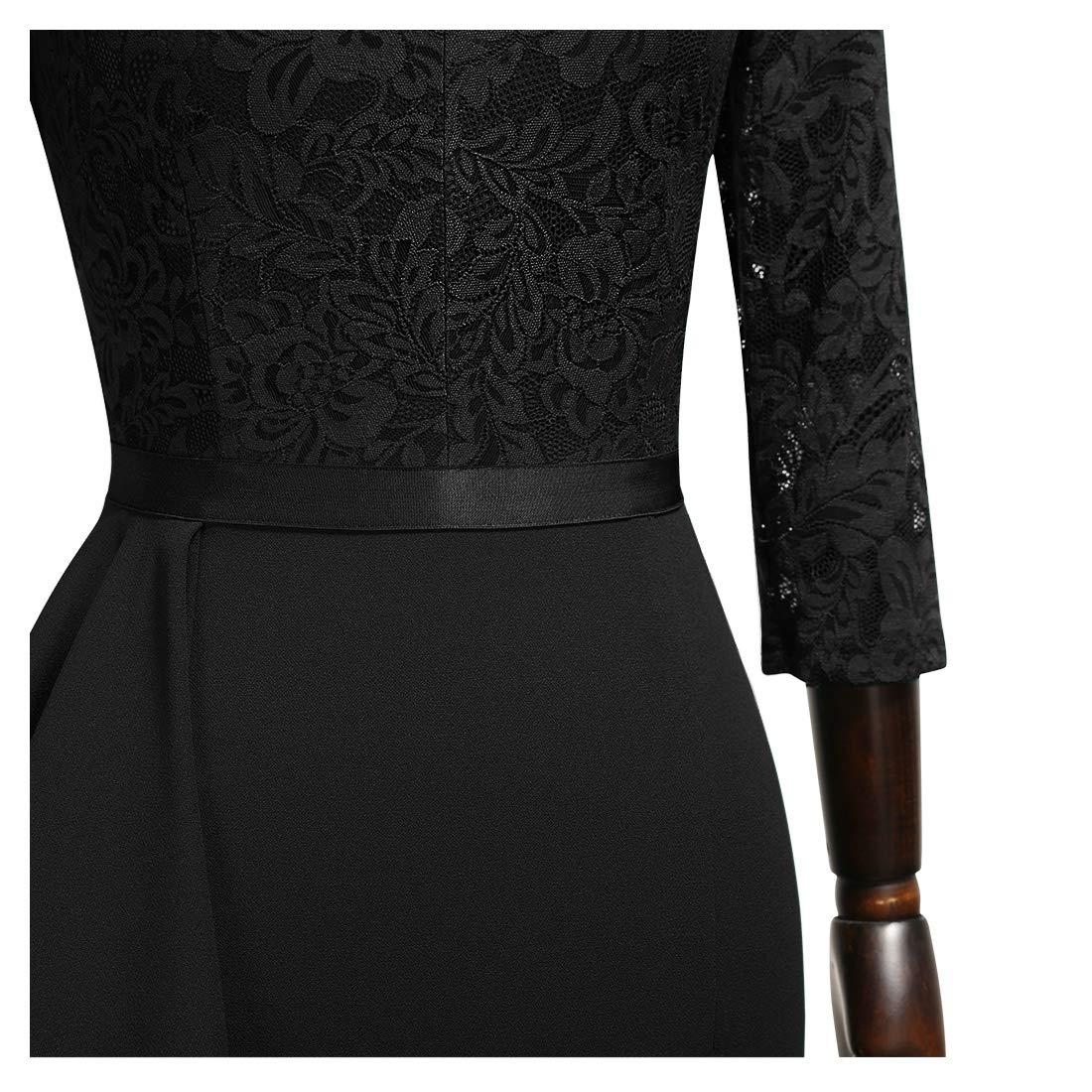 MISSMAY Women's Vintage Floral Lace Ruffle Half Sleeve Evening Party Formal Long Dress - Image 7
