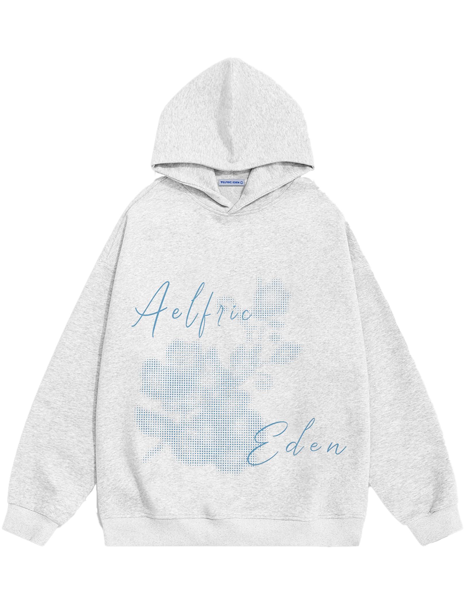 Aelfric Eden Blurring Flower Print Hoodie Womens Oversized Graphic Hoodies Y2K Floarl Solid Pullover Hooded Sweatshirt Unisex