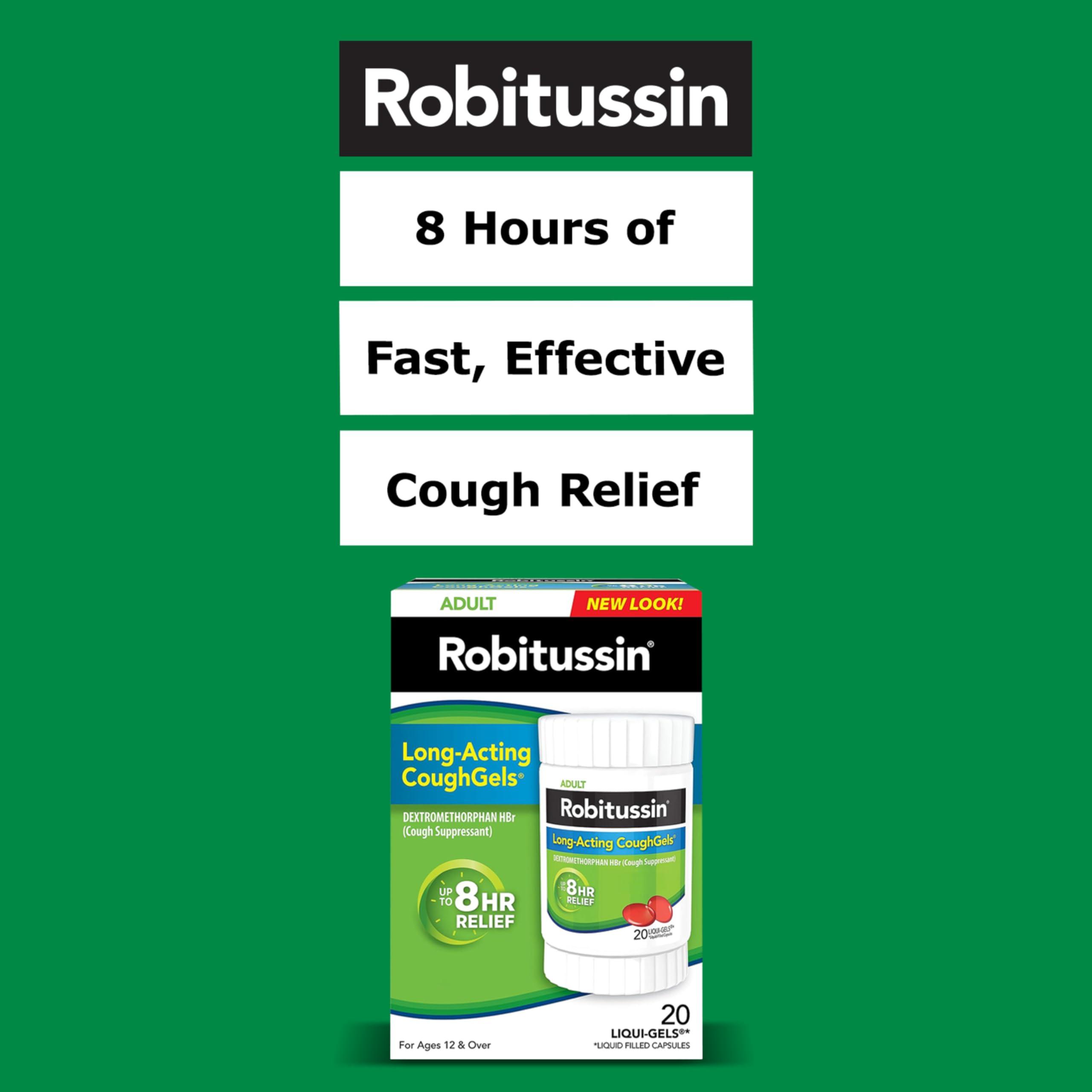 Robitussin 8 Hour Liqui-gels Cough, Adult Formula - 20 count Liqui-Gels - Image 2