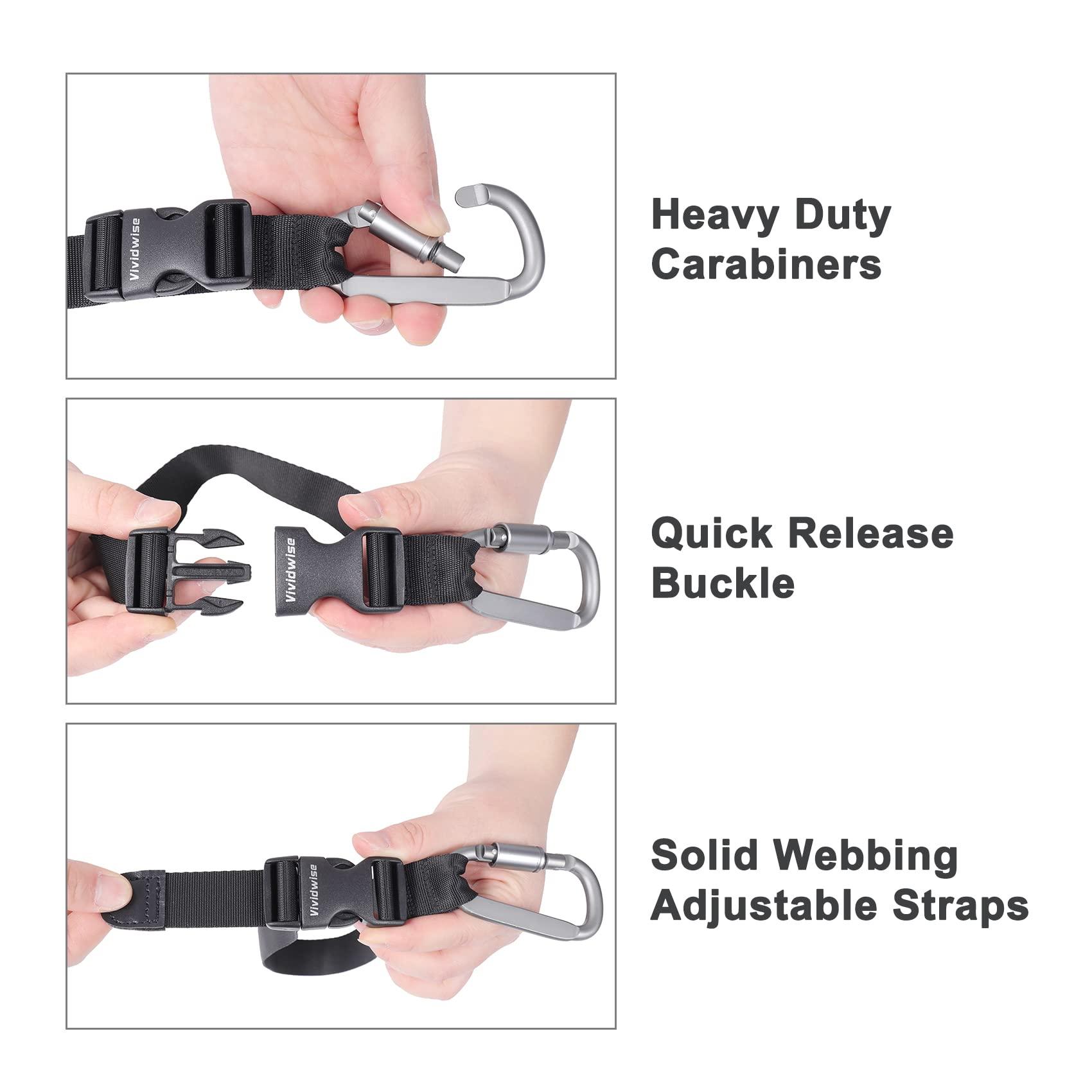 Vividwise Luggage Straps, Add a Bag Luggage Strap Jacket Gripper, Luggage Straps Carry-on Baggage Suitcase Straps Belts Travel Accessories (Black, Hook x 1) - Image 7