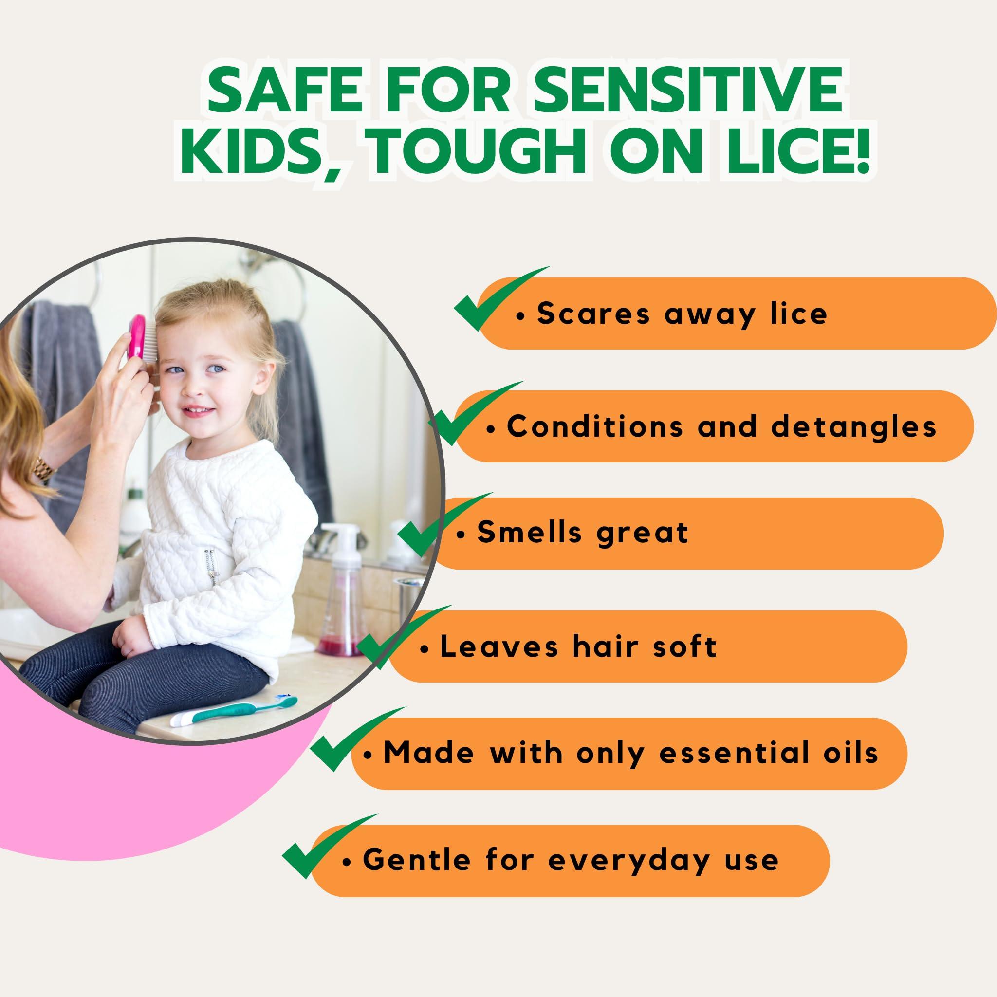 Natural Lice Prevention and Repellent Spray for Kids Hair – Made with Essential Oils, Detangles and Conditions, Only 5 Oil Ingredients - Tea Tree, Rosemary, and Lavender Oils by Ella’s Kids - Image 2