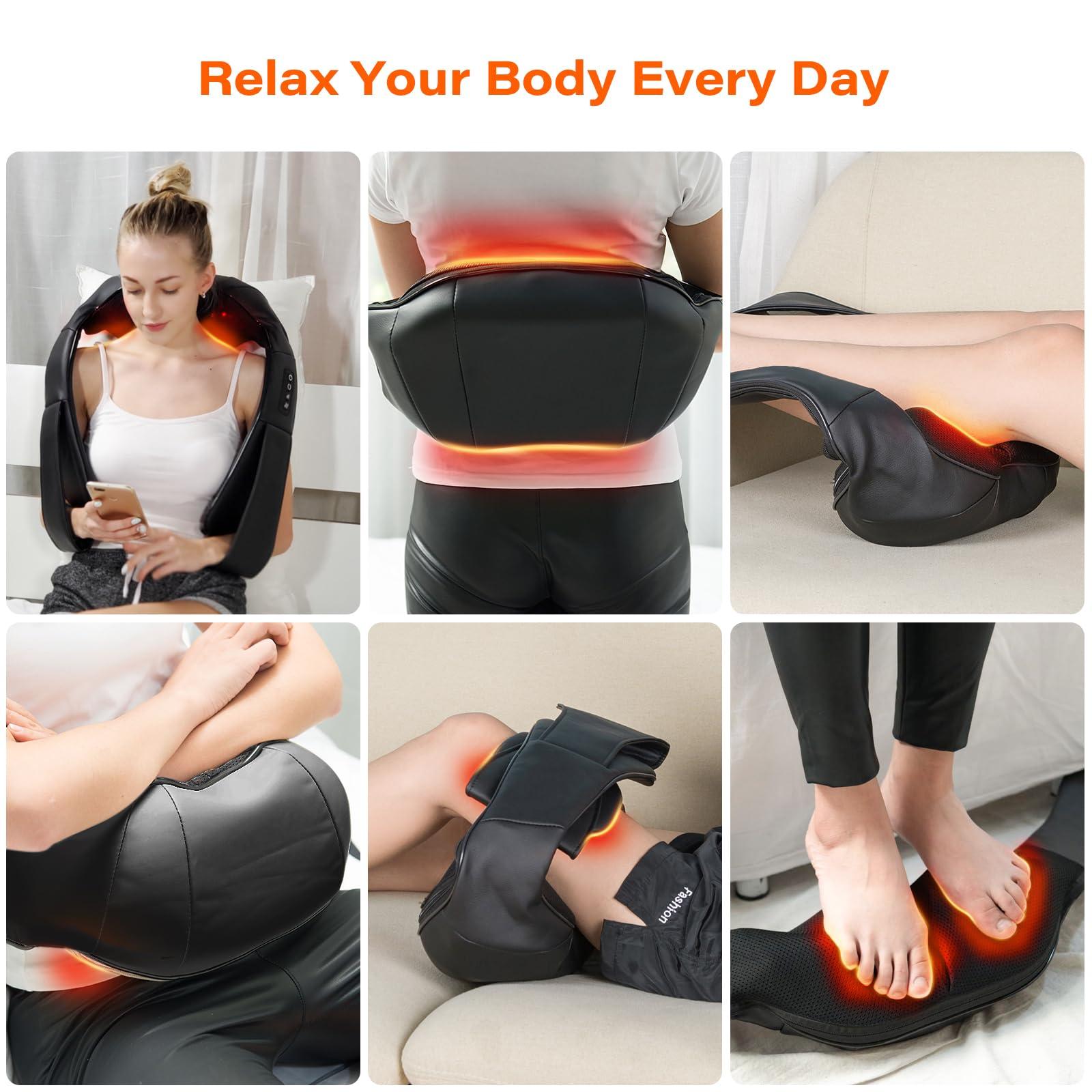 WERTYI Shiatsu Neck Massager, Electric Neck and Back Massager with Heat, 3D Kneading Massage Pillow for Back, Shoulder, Muscle Pain Relief, Office & Home & Car Use, Fits for Parents - Image 5