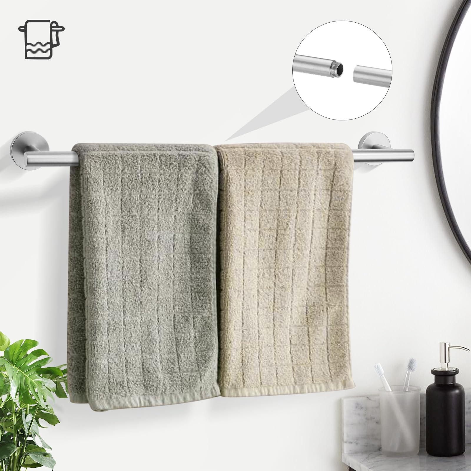 TURS 5 Piece Bathroom Hardware Set Brushed, SUS304 Stainless Steel Bath Towel Bar Set, 24 Inch Bathroom Accessories Kit Wall Mounted - Image 2