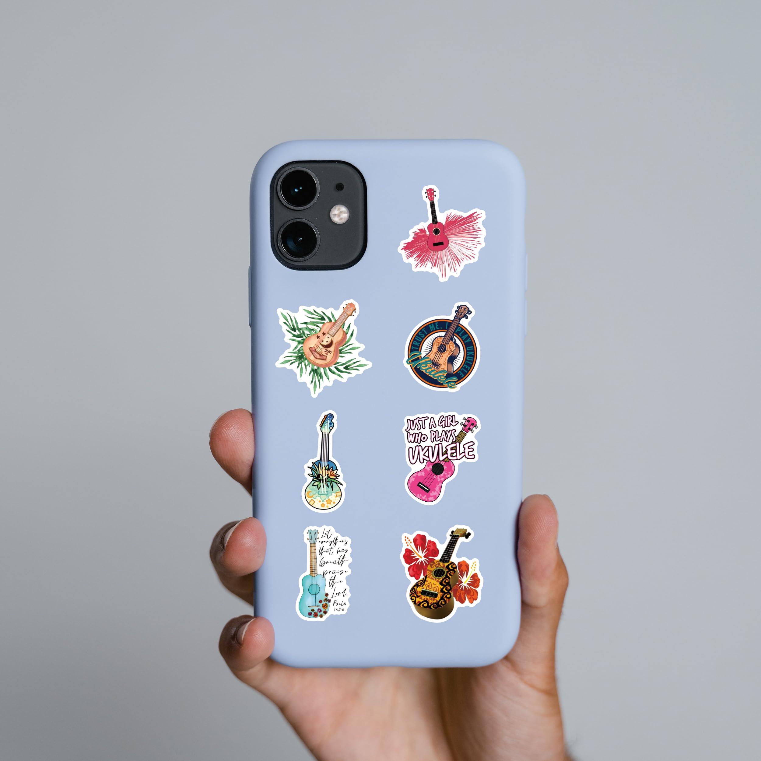 60pcs Ukulele Stickers Pack, Aesthetic Vinyl Waterproof Sticker Decals for Water Bottle,Laptop,Phone,Skateboard,Scrapbooking,Bumper for Kids Teens Adults for Party Supply Decor Favor… - Image 6