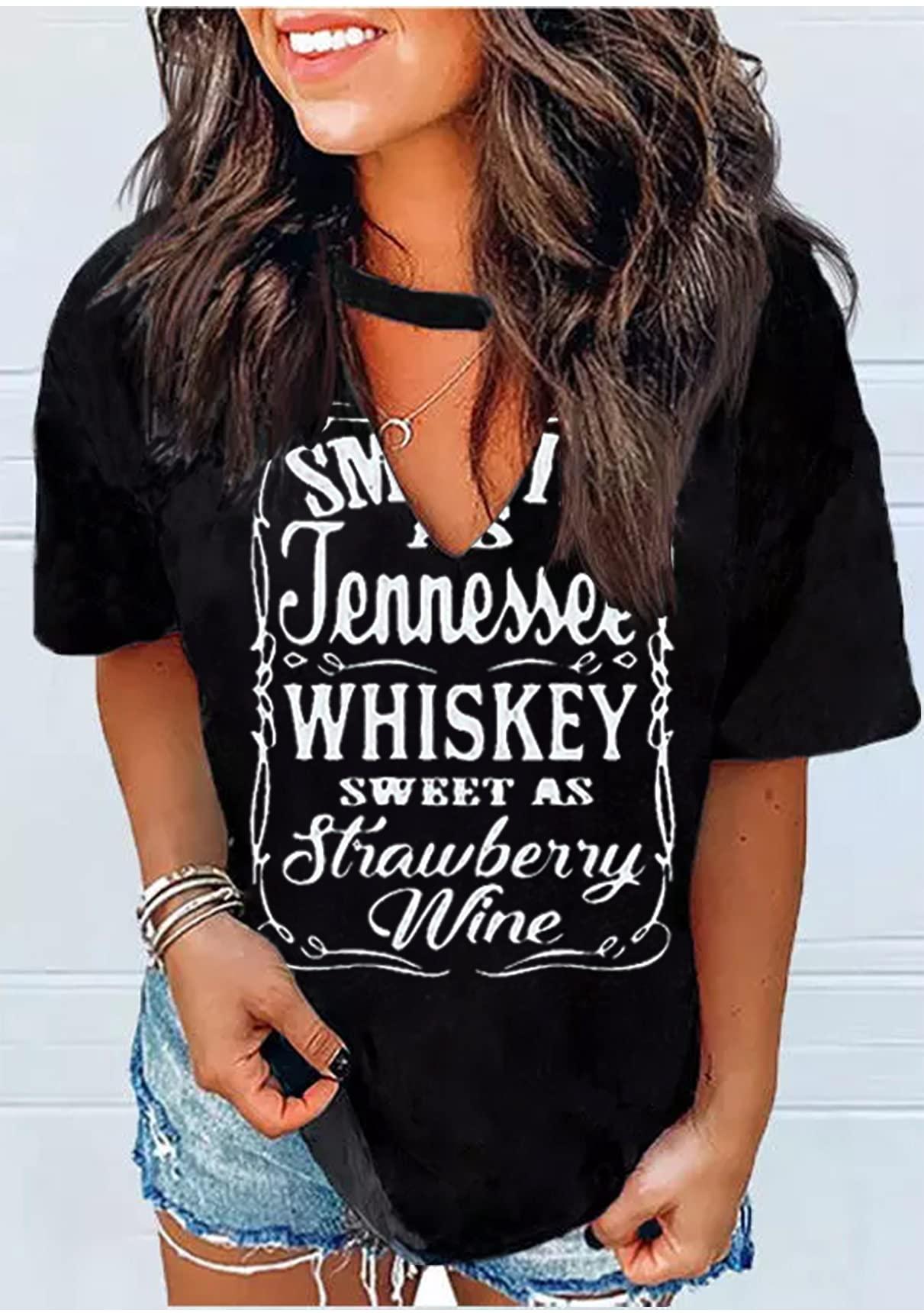 Hollow Out T Shirts for Women Western Graphic Shirts Country Cowgirls Shirts Casual Short Sleeve V Neck Tops - Image 2