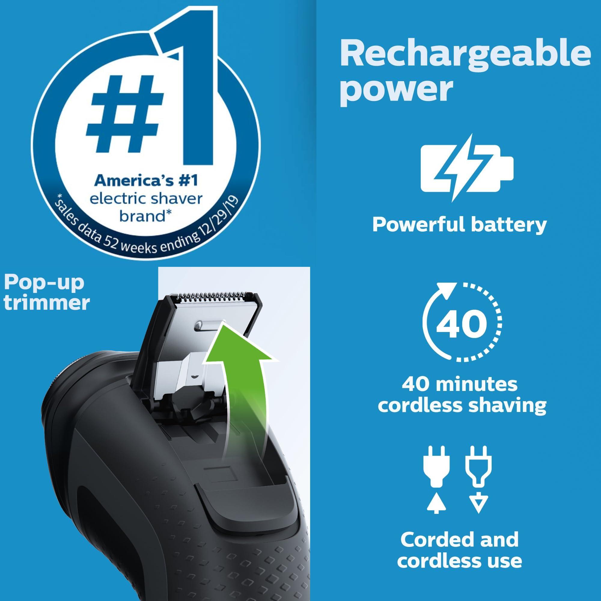 Philips Norelco Electric Shaver Trimmer Series Men's Shaver with PowerCut Blades & pop-up Trimmer - Image 4