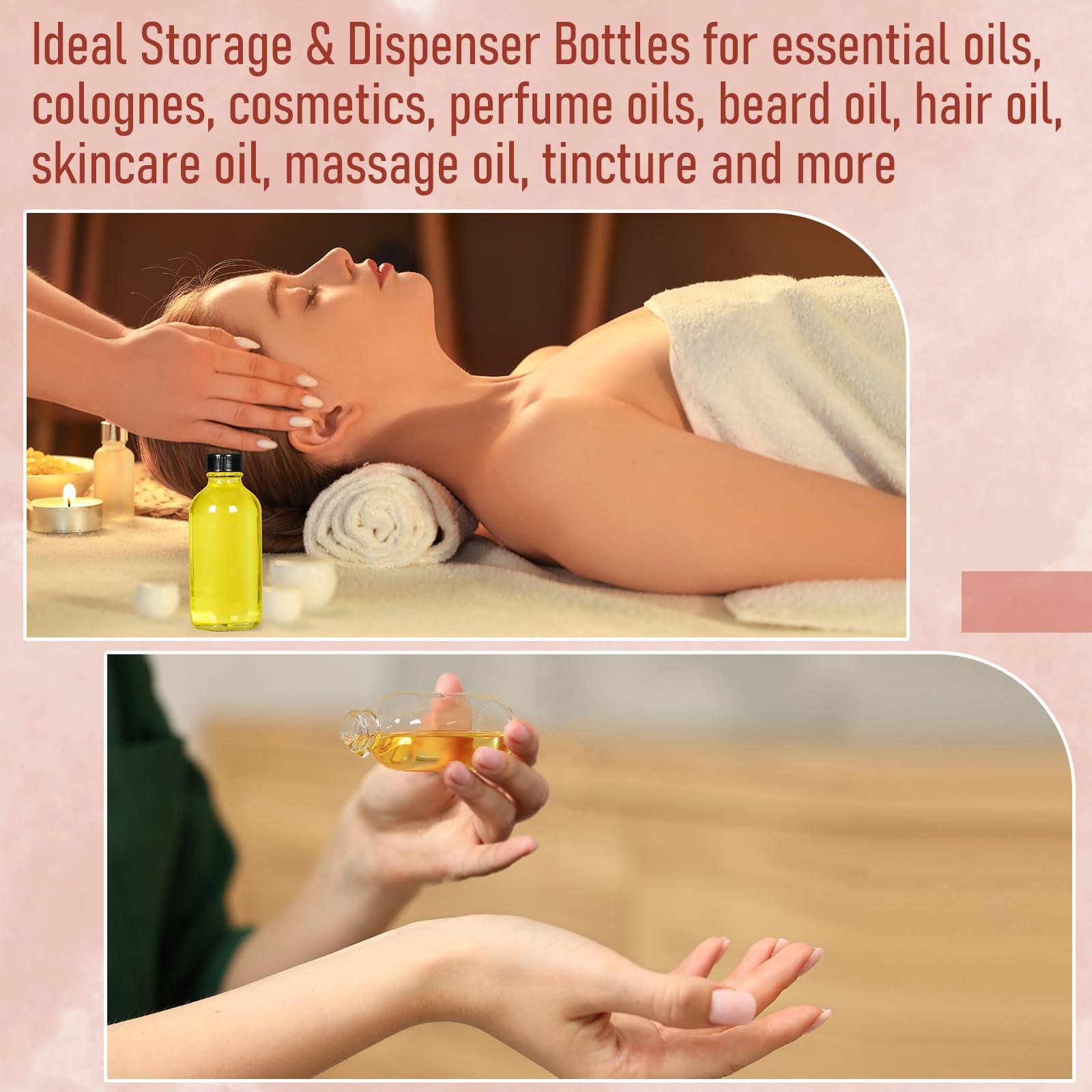 AOZITA 12 Pack, 2 oz Small Clear Glass Bottles w/Lid & 3 Funnels - 60ml Boston Shot Bottles for Health, Immunity, Potion, Wellness, Sample, Ginger, Juice - Mini Personal Care & Beauty Travel Bottle - Image 9
