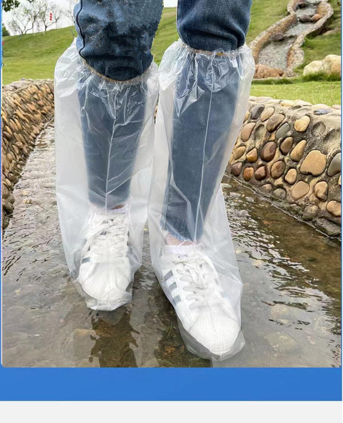 Fancystyle Disposable Plastic Boot and Shoe Covers 19 inch Tall Extra Large Resistant Water/Skid Resistant, Clear(80) - Image 3