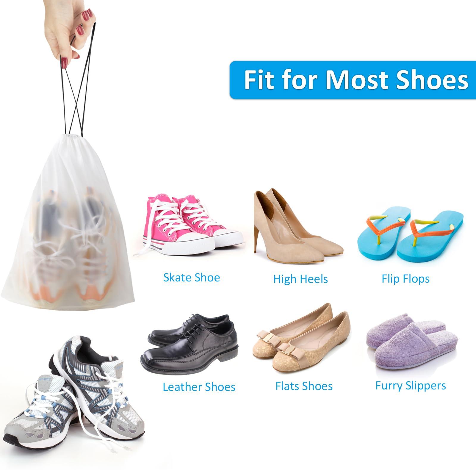 Clear Shoe Bags for Travel 5 PCS, 15.7" x 11.8" Travel Shoe Bags for Packing, Waterproof Drawstring Travel Shoe Storage Bag, Travel Essentials for Men and Women - Image 5