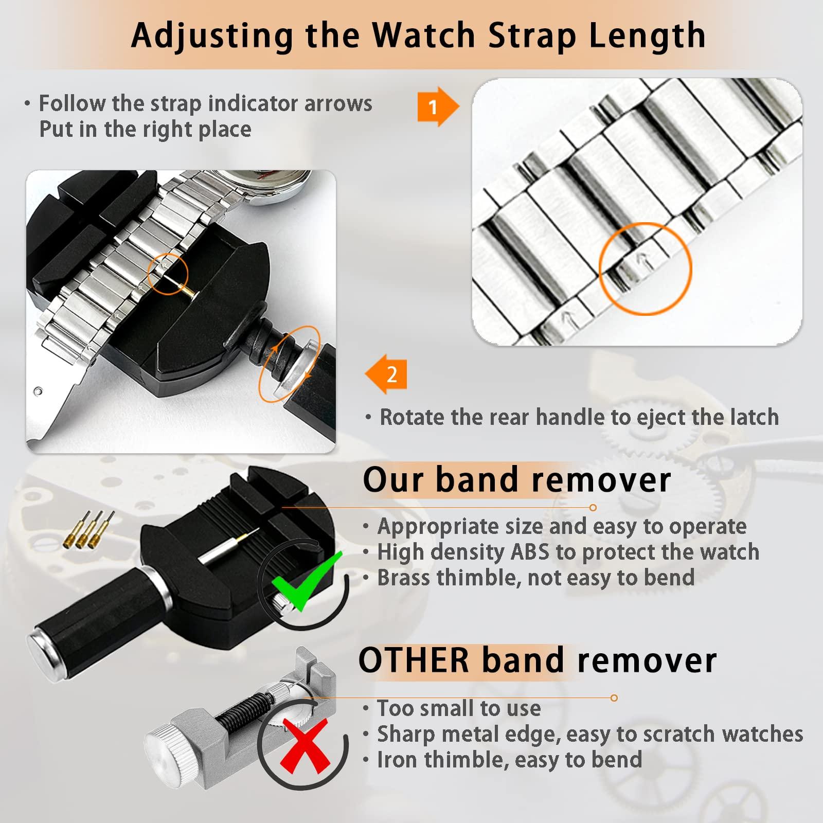 Professional Watch Repair Kit, GLDCAPA Watch Battery Replacement Kit, Watch Repair Tools with Carrying Case, Watch Link Removal Tool Kit, Watch Case Opener, Watch Press Set with 60pcs Watch Battery - Image 6