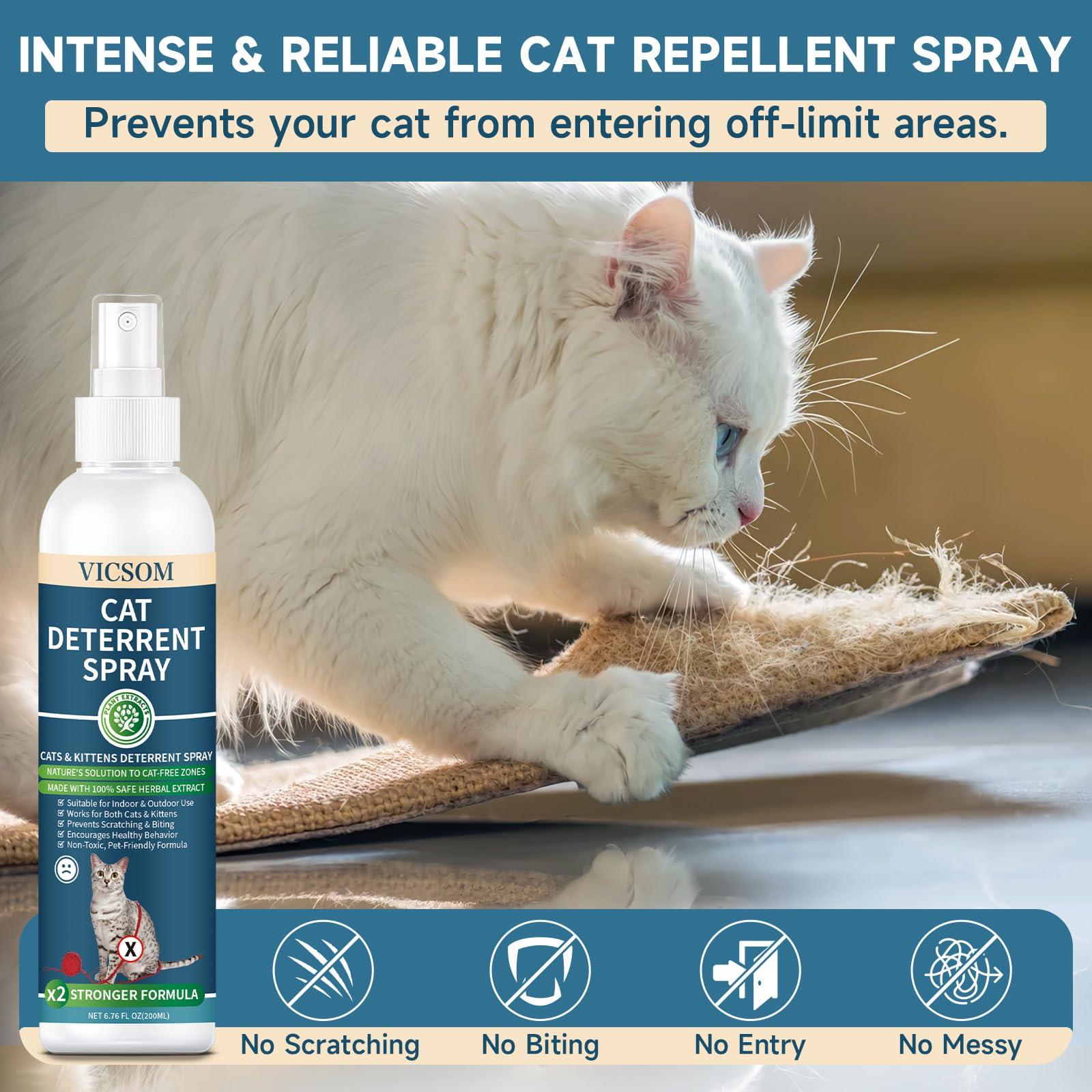 Cat Deterrent Spray, Natural Cat Repellent Spray, Anti-Scratch Deterrent for Furniture, Sofas, Rugs, Curtains, Plants, Indoor & Outdoor Repellent Cats Kittens, Non-Toxic, Alcohol-Free 6.76 FL Oz - Image 2