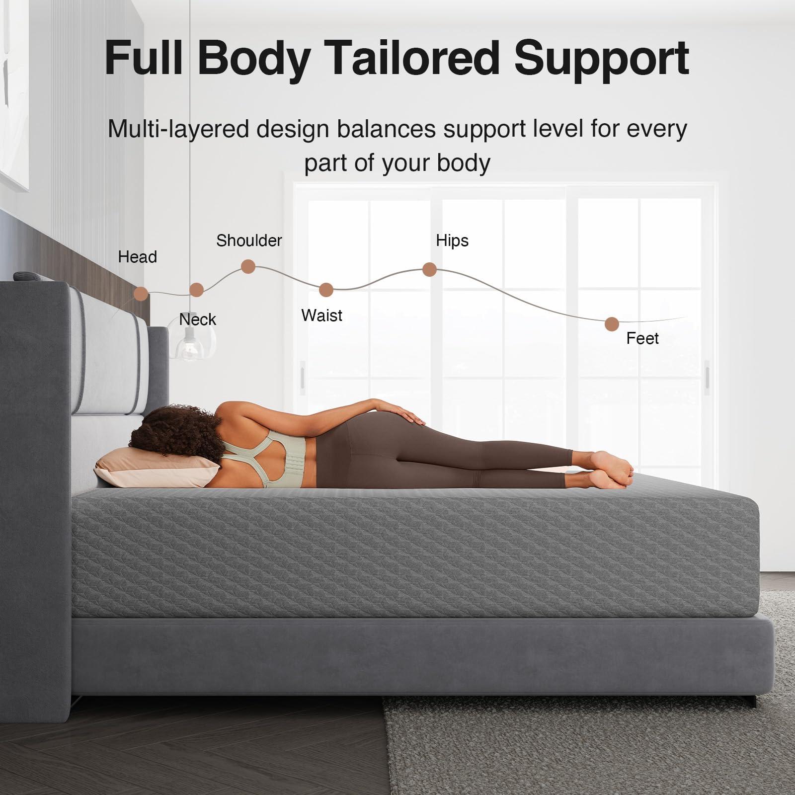 Novilla 14 inch King Size Mattress, Cooling Memory Foam Mattress King with Enhanced Airflow, Pressure Relief & Durable Support, CertiPUR-US Certified Mattresses in a Box with Breathable Fabric - Image 6