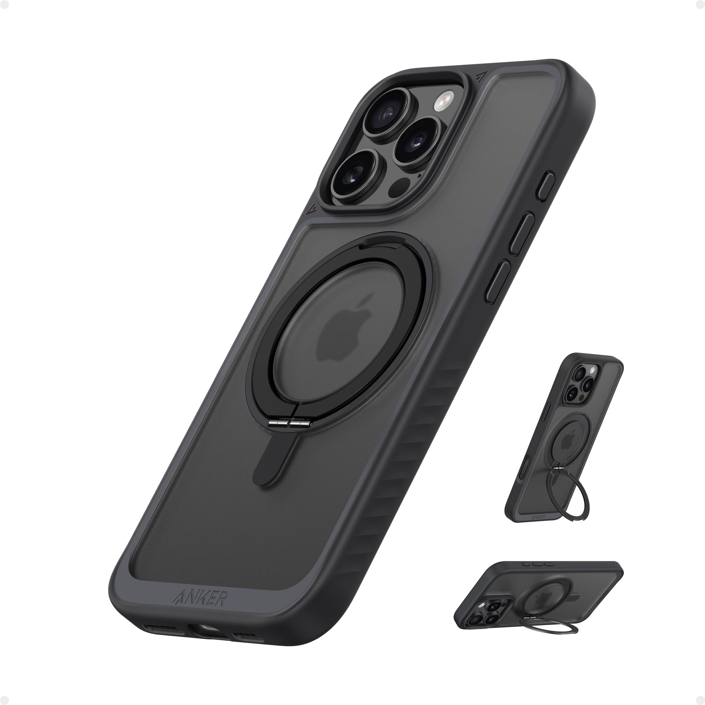 Anker Ultra Magnetic for iPhone 16 Pro Max Case with Sturdy 360° Ring Stand, Military-Grade Shockproof iPhone 16 Pro Max Kickstand Compatible with MagSafe(Black) - Image 1