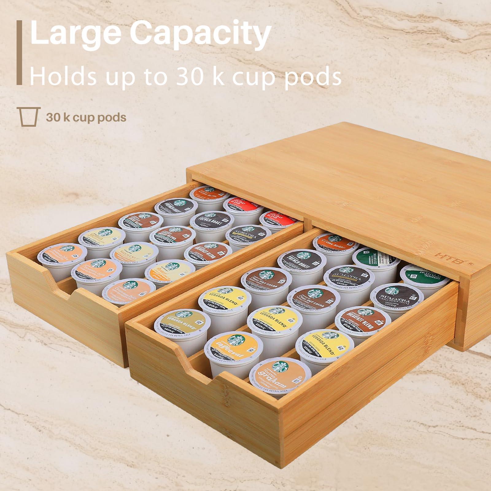 HTB K Cup Holder Compatible with K Cups,Coffee Pod Holder Holds Up 30 Cups,K Cup Organizer Storage Drawer - Image 4
