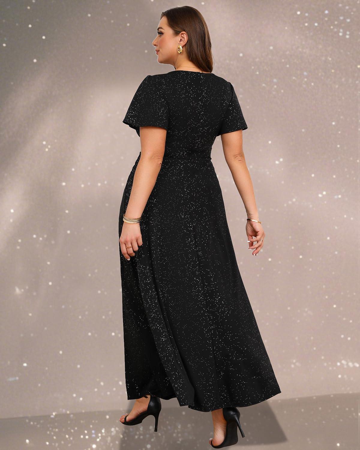 Pinup Fashion Women Plus Size Formal Dresses - Evening Gowns Wedding Guest Glitter Prom Long Dress - Image 6