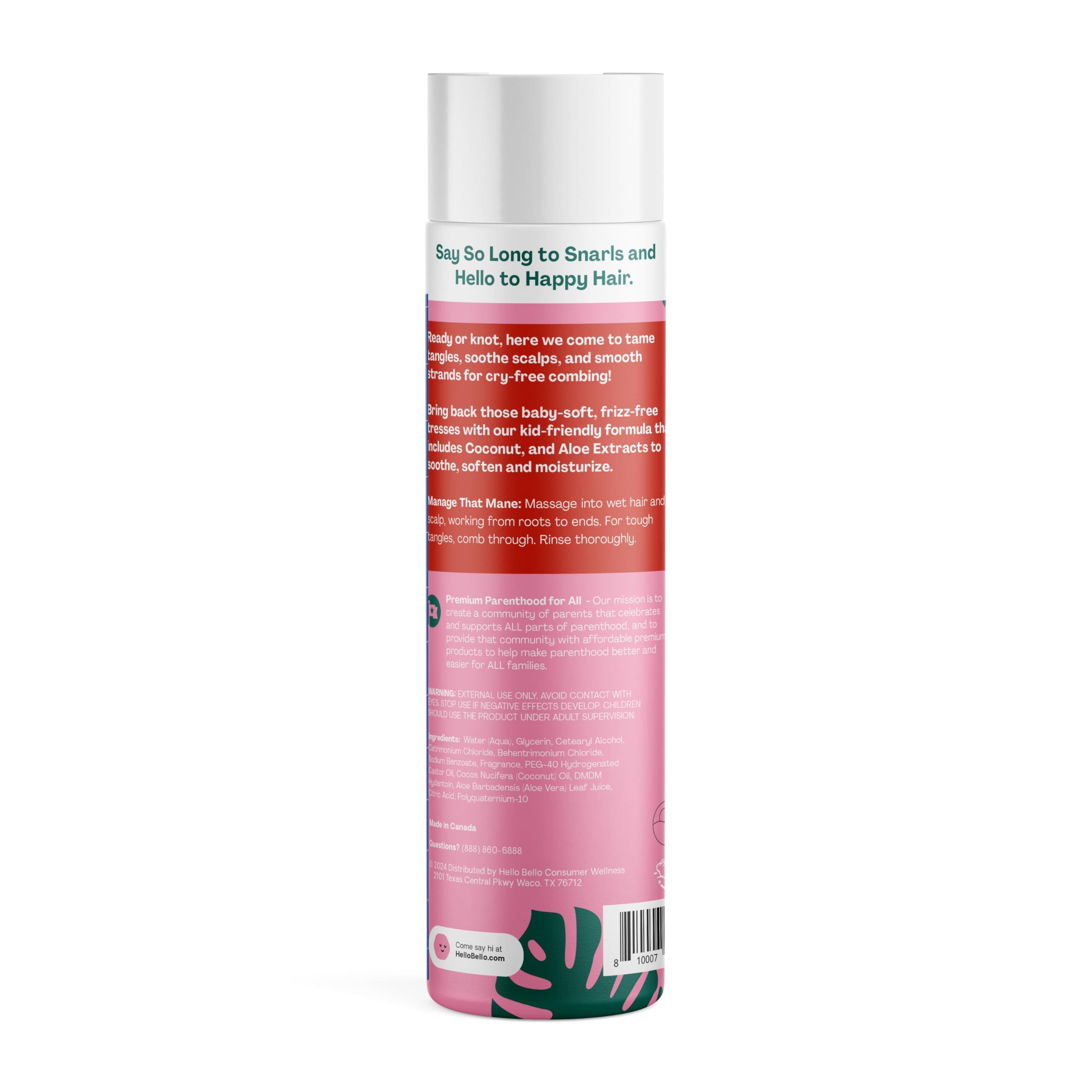 Hello Bello Kid’s Conditioner, Hypoallergenic, pH-Balanced and Dermatologist-Tested, Watermelon, 10 Fl Oz (1 Pack) - Image 2
