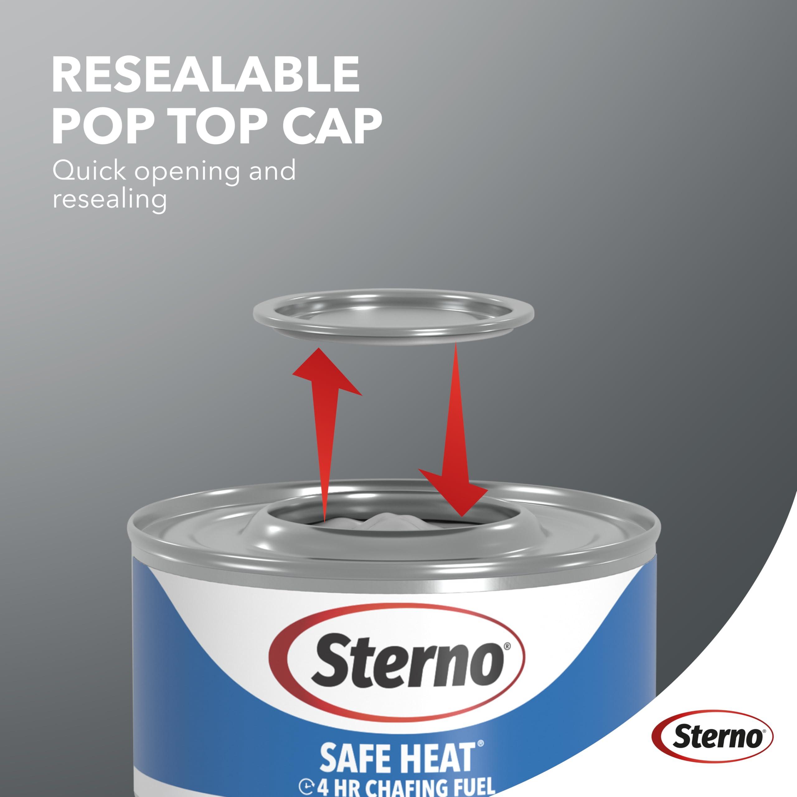 Sterno Fuel Cans - 4-Hour Burn, (12-Pack) Chafing Dish Fuel Can Burners for Food Warmer, Resealable Chafer Fuel Canned Heat, Safe Heat - Image 4