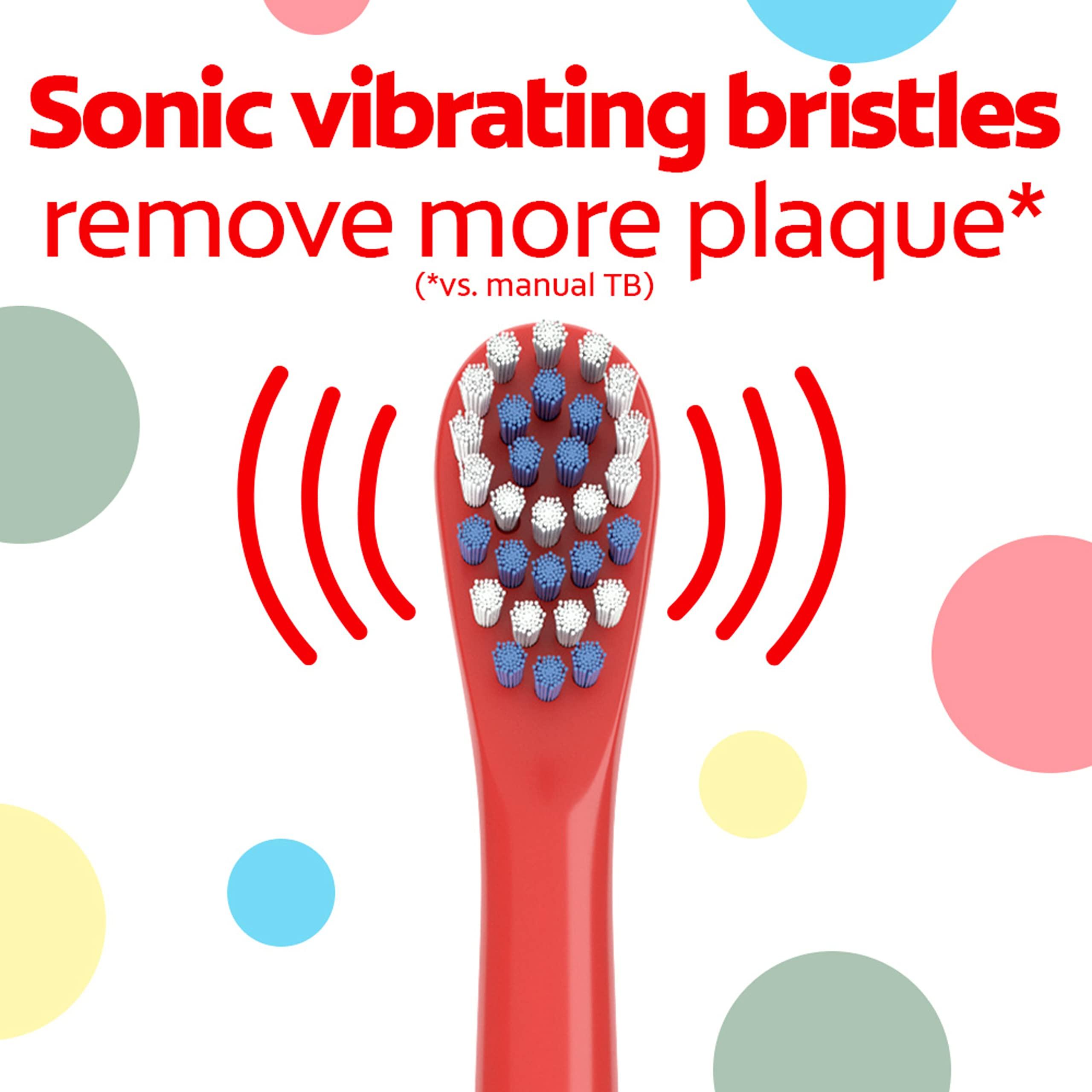Colgate Kids Battery Powered Toothbrush, Kids Battery Toothbrush with Included AA Battery, Extra Soft Bristles, Flat-Laying Handle to Prevent Rolling, Pokemon Toothbrush, 1 Pack - Image 3