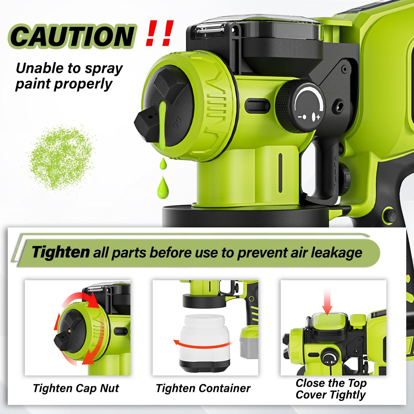 Cordless Paint Sprayer 70000RPM Compatible with Ryobi 18V Battery, 1200mL Handheld HVLP AUTO Paint Sprayer with Brushless Motor for Home Furniture Deck Ceiling Cabinets Fence Door(No Battery) - Image 5