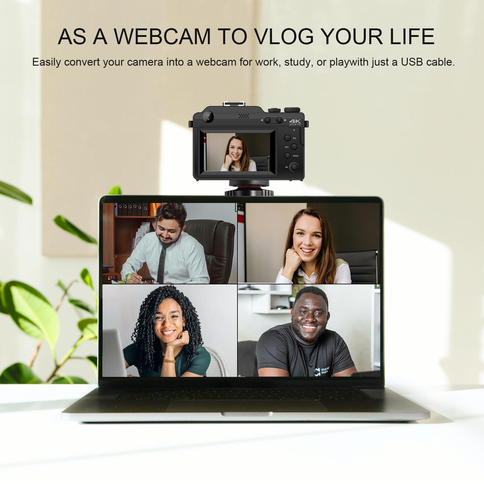 Yatao Digital Camera with WiFi, 64MP Photography and 4K 5K Vlogging Camera Kit for YouTube, Front and Rear Dual Camera for Convenient Selfie, Equipped with 64GB Micro Card - Image 5