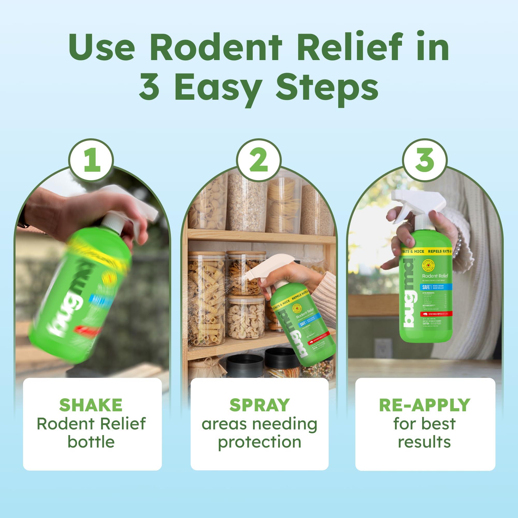 BugMD Peppermint Oil Spray for Rodents - 16oz Mouse Repellent & Rodent Repellent Spray, Natural Mice Repellent with Cinnamon, Clove, and Rosemary Oils - Safe Indoor & Outdoor Use - Image 5