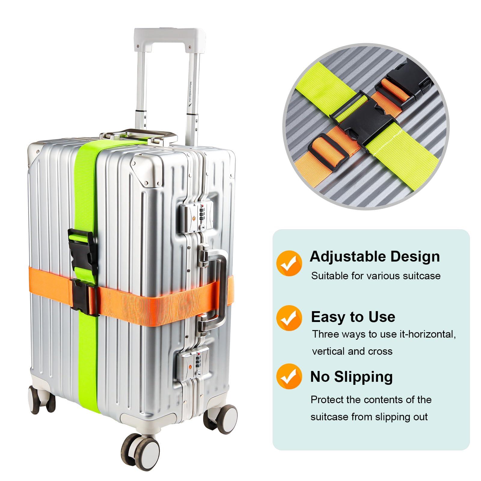 Collwait Luggage Straps for Suitcases TSA Approved, Travel Belt Suitcase Belt, Suitcase Straps TSA Approved, Luggage Belt Strap TSA Approved, Travel Straps for Luggage, Luggage Band Bag Straps 4 Pack - Image 2