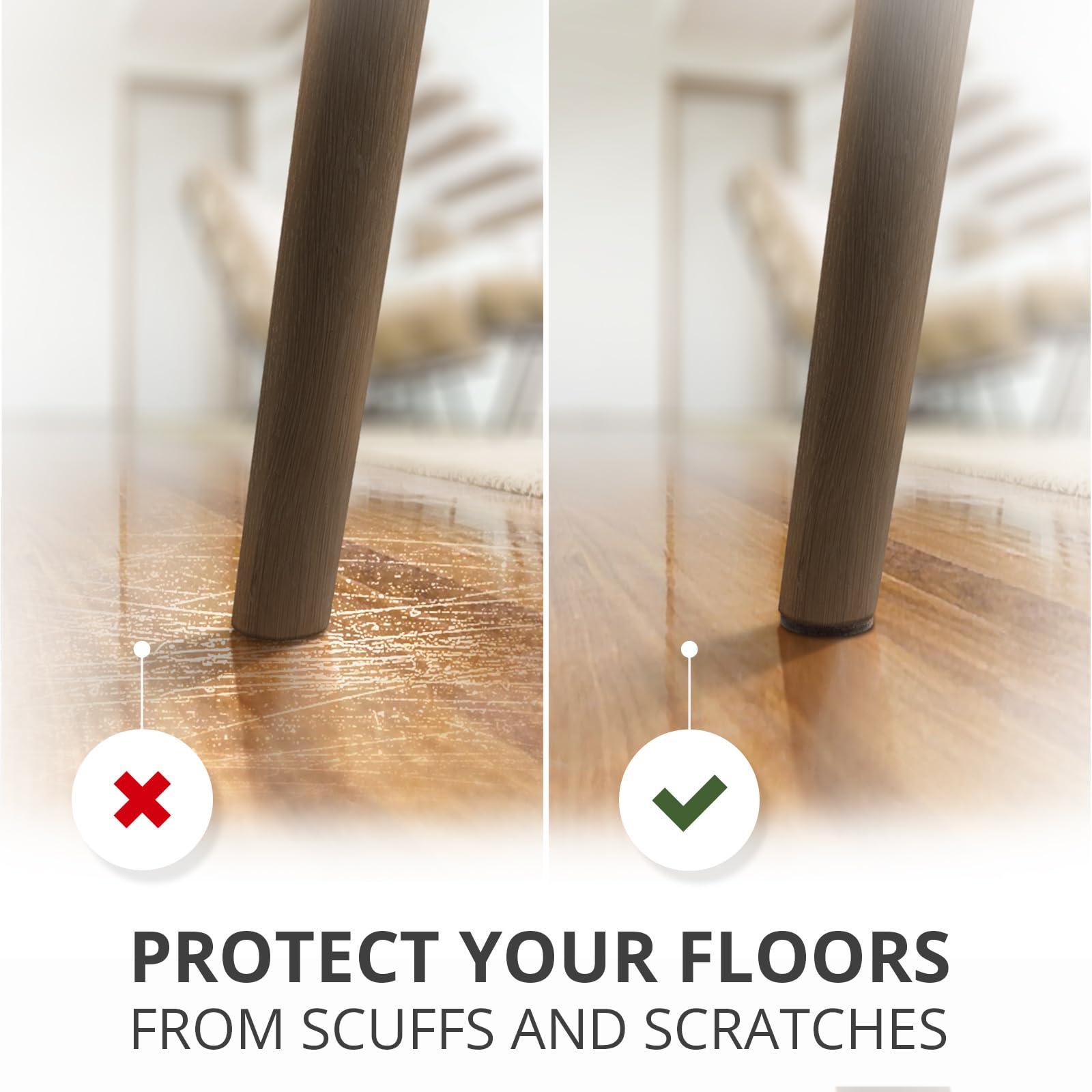 X-PROTECTOR Felt Furniture Pads - 24 PCS 2" - Felt Pads Floor Protectors - Chair Felt Pads - Felt Pads for Furniture Feet - Furniture Pads for Hardwood Floors - Protect Your Floors! (Brown, Round) - Image 5