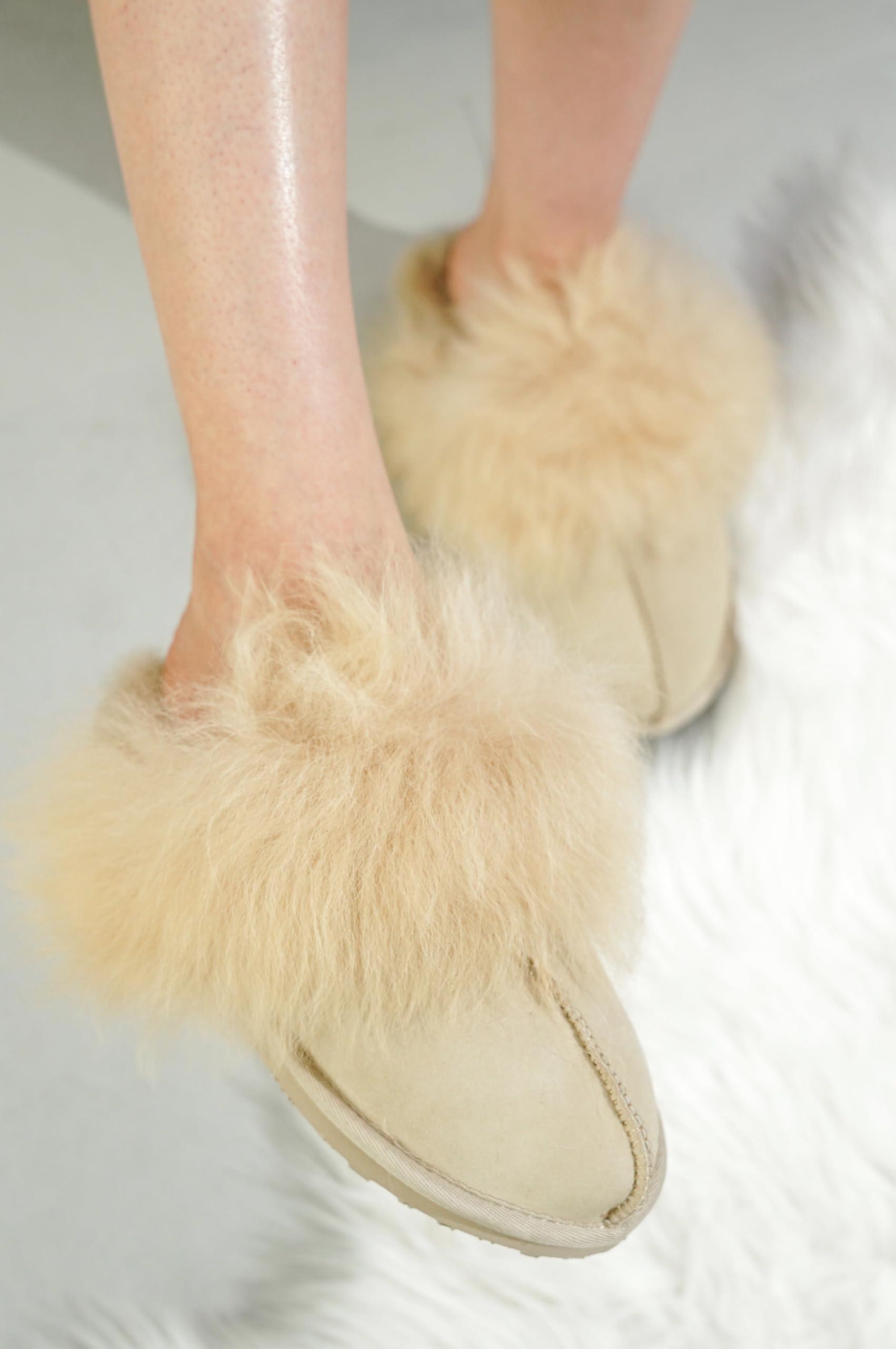 Project Cloud 100% Australian Sheepskin Scuff Slippers for Women - Genuine Shearling Memory Foam Slides for Women - Non-Slip Womens Slippers (Ryann) - Image 5