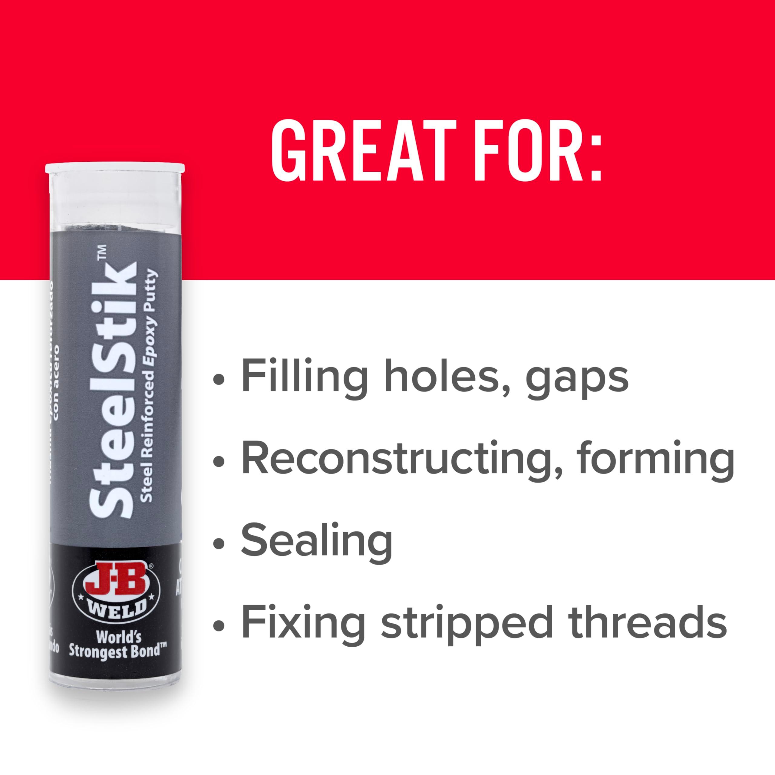 J-B Weld 8267 SteelStik Steel Reinforced Epoxy Putty Stick - 2 oz. - Image 3