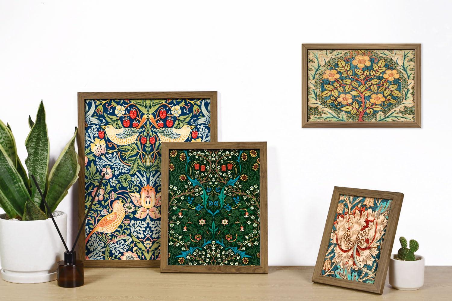 ANERZA 16 PCS Framed William Morris Wall Art Decor, Floral Wall Prints for Bedroom, Gallery Wall Frame Set, Vintage Posters for Living Room Aesthetic, Botanical Collage Kit, Dorm Home Artwork - Image 5