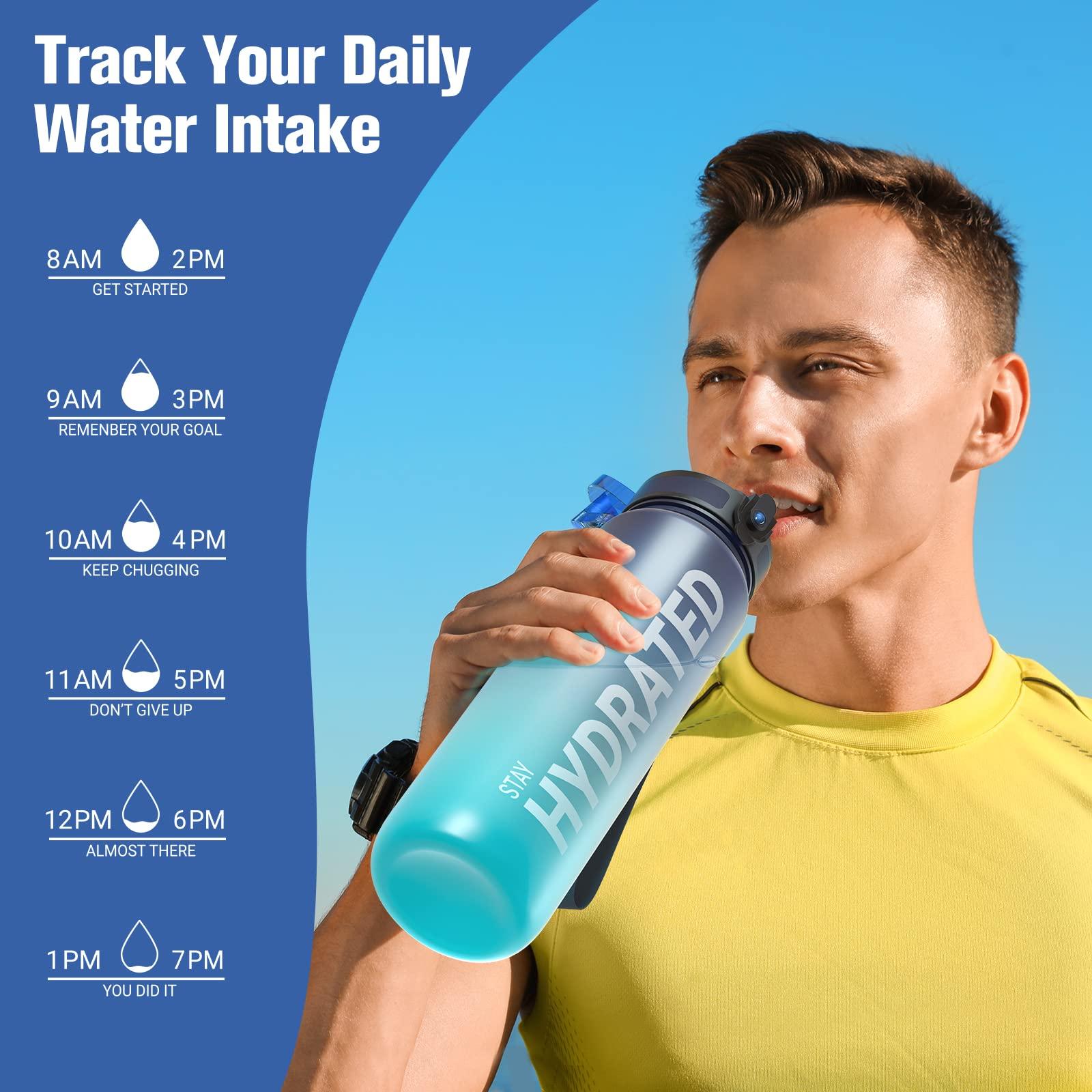 Sahara Sailor Water Bottle 32oz, Durable and Leakproof Water Bottles Motivational with Time Marker, Tritan, BPA Free, Wide Mouth with Easy Clean Brush for Gym, Travel, Home, School, Office (1 Bottle) - Image 6