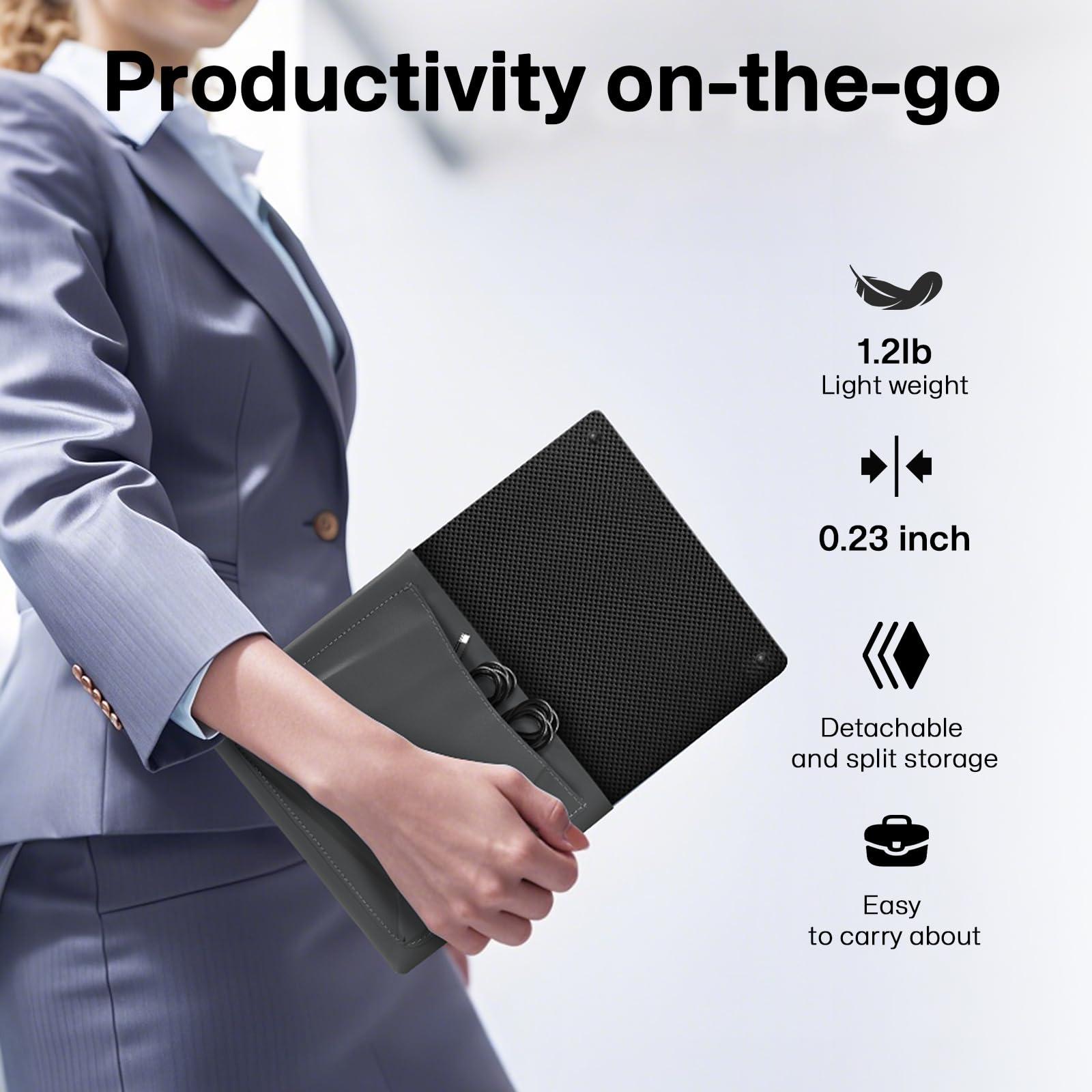 14" Laptop Screen Extender Smart Base - Upgraded Triple Portable Monitor FHD 1080P -300% More Efficient, 360° Rotation/Detachable Dual Display, Plug-Play USB C/HDMI,Laptop Monitor Extender for Win/Mac - Image 8