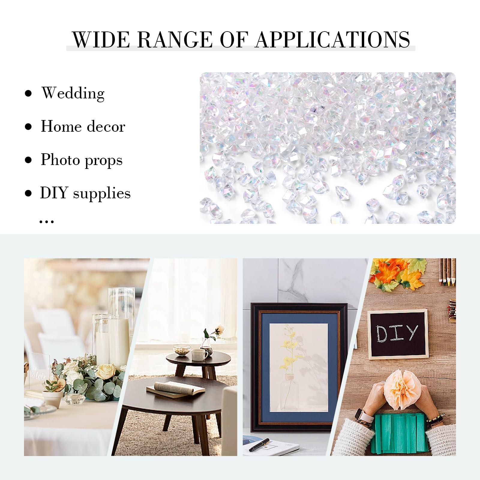 DomeStar 4200PCS Clear Fake Ice, Iridescent Acrylic Fake Diamonds, Vase Fillers, Crushed Ice Rocks Plastic Gems for Centerpiece Fish Tank Table Scatter Photography Props Display Decoration - Image 5