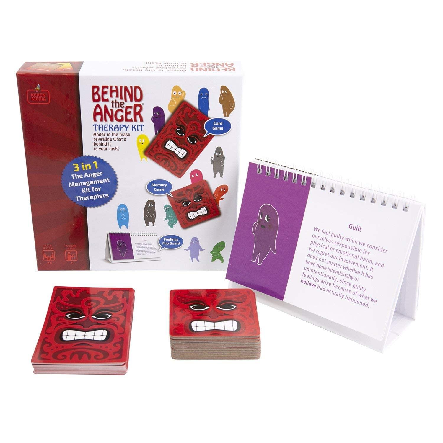 Behind the Anger Therapy Kit | Anger Management for kids | Play Therapy Games for Teens | ADHD Tools for kids | CBT Counseling Games for Anger Control Emotional Regulation | Designed for Professionals