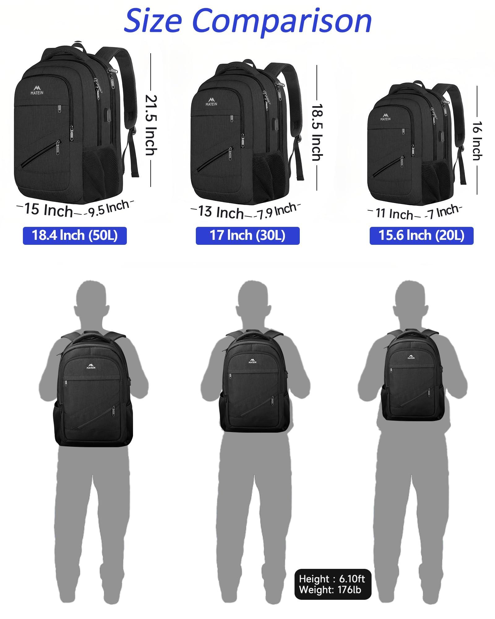 MATEIN School Laptop Backpack, Large TSA Friendly College Computer Bookbag with Laptop Compartment Fits 17 Inch Notebook, Water Resistant Work Travel Backpack, Graduation Gifts for Men Women - Image 8
