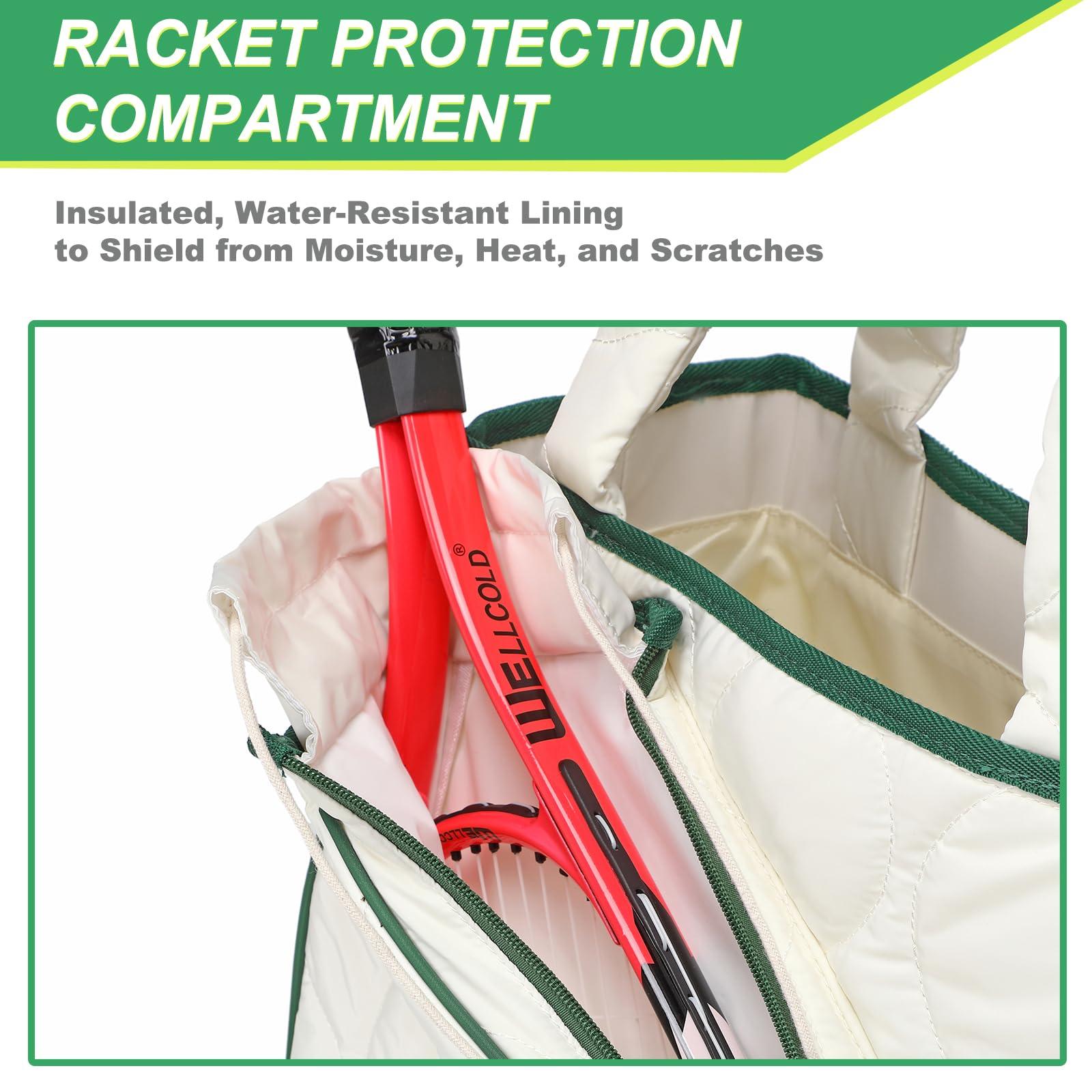 CCGTIOR 2-in-1 Tennis Tote Bag & Tennis Racket Backpack – Extra-Large Quilted Pickleball Racquet Bags, Water-Resistant & Lightweight for Men & Women - Image 2