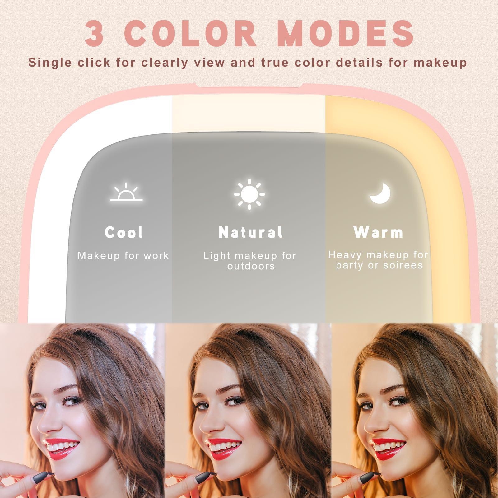 Personalized Gifts for Women Girls, Rechargeable Travel Mirror with 3 Color Lights and Auto-Off Feature, 1X/3X Mini Led Compact Makeup Mirror for Purse, Stocking Stuffers for Girls Women-Letter S - Image 2