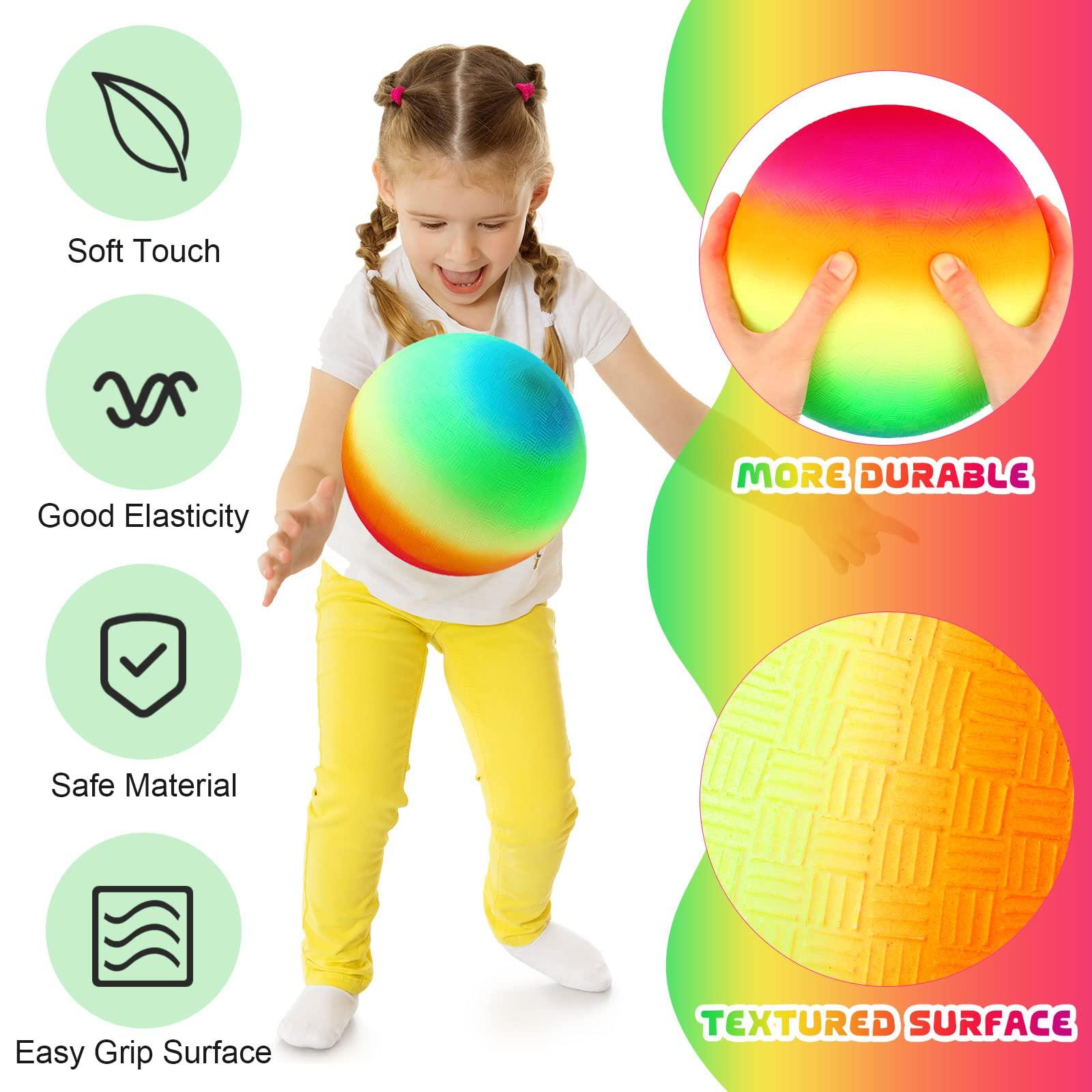 Vinsot 12 Pack 8.5 Inch Playground Balls Kickball Bulk, Bouncy Balls for Kids Inflatable Bouncing Handball with Hand Pump for Indoor Outdoor Games - Image 2