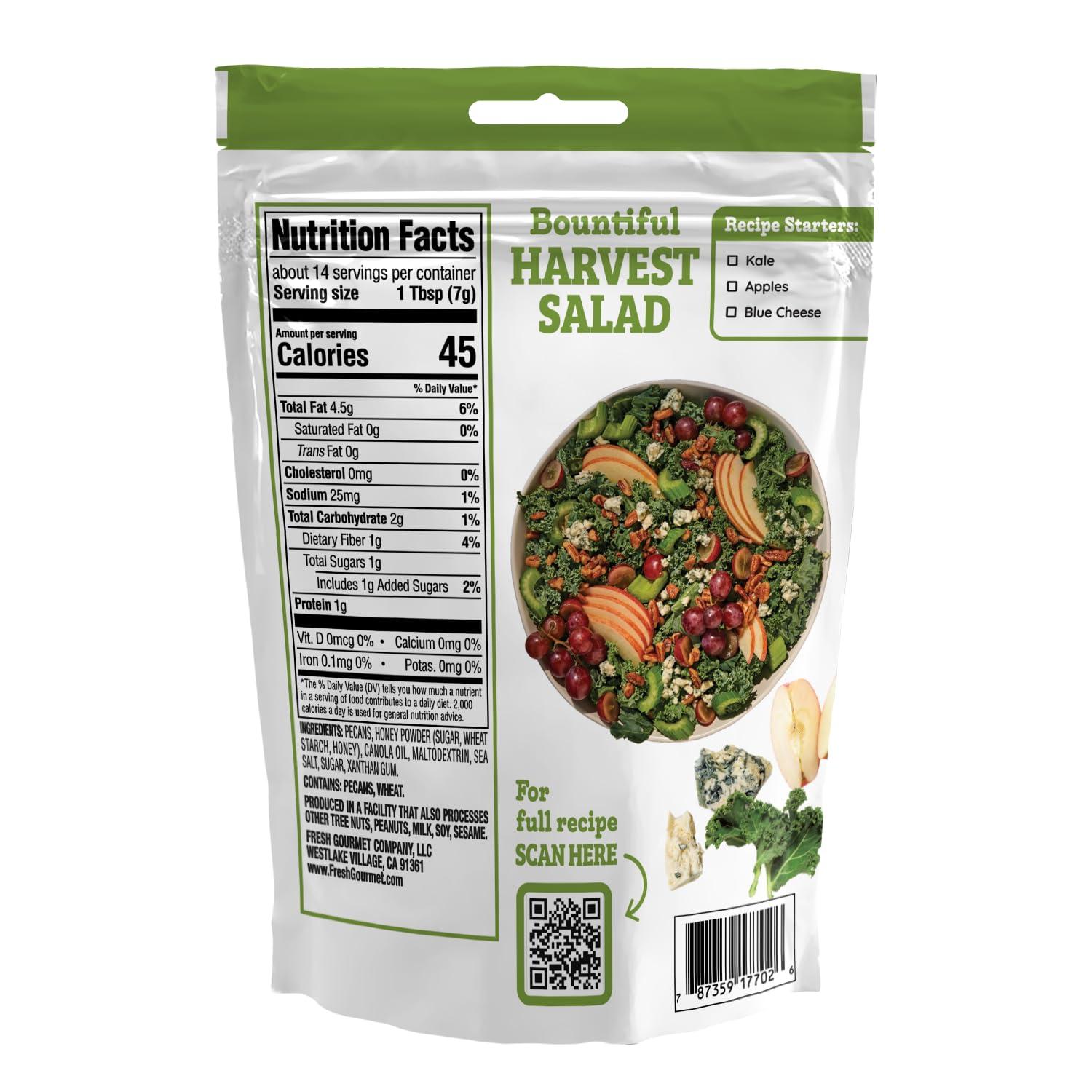 Fresh Gourmet Pecan Pieces | Honey Roasted Flavor | 3.5 Ounce | Crunchy Snack and Salad Topper - Image 2