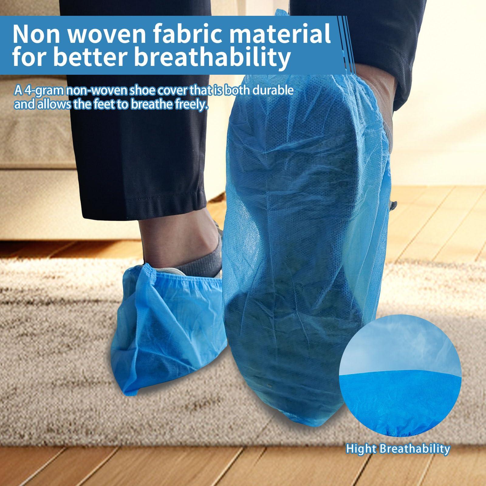 Kearning 100 Pack(50 Pairs) Shoe Covers Disposable Water-Resistant Non Slip Shoe Cover Indoor Booties for Shoes Covers Non-Woven Boot Covers Foot Covers Fits Size Up To Men 11 Women 13 House Cleaning - Image 4